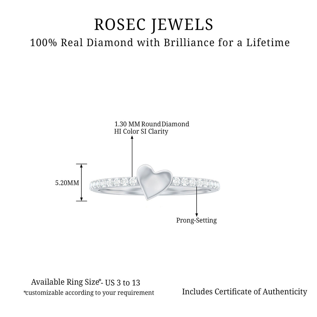 Diamond Heart Shape Promise Ring for Her