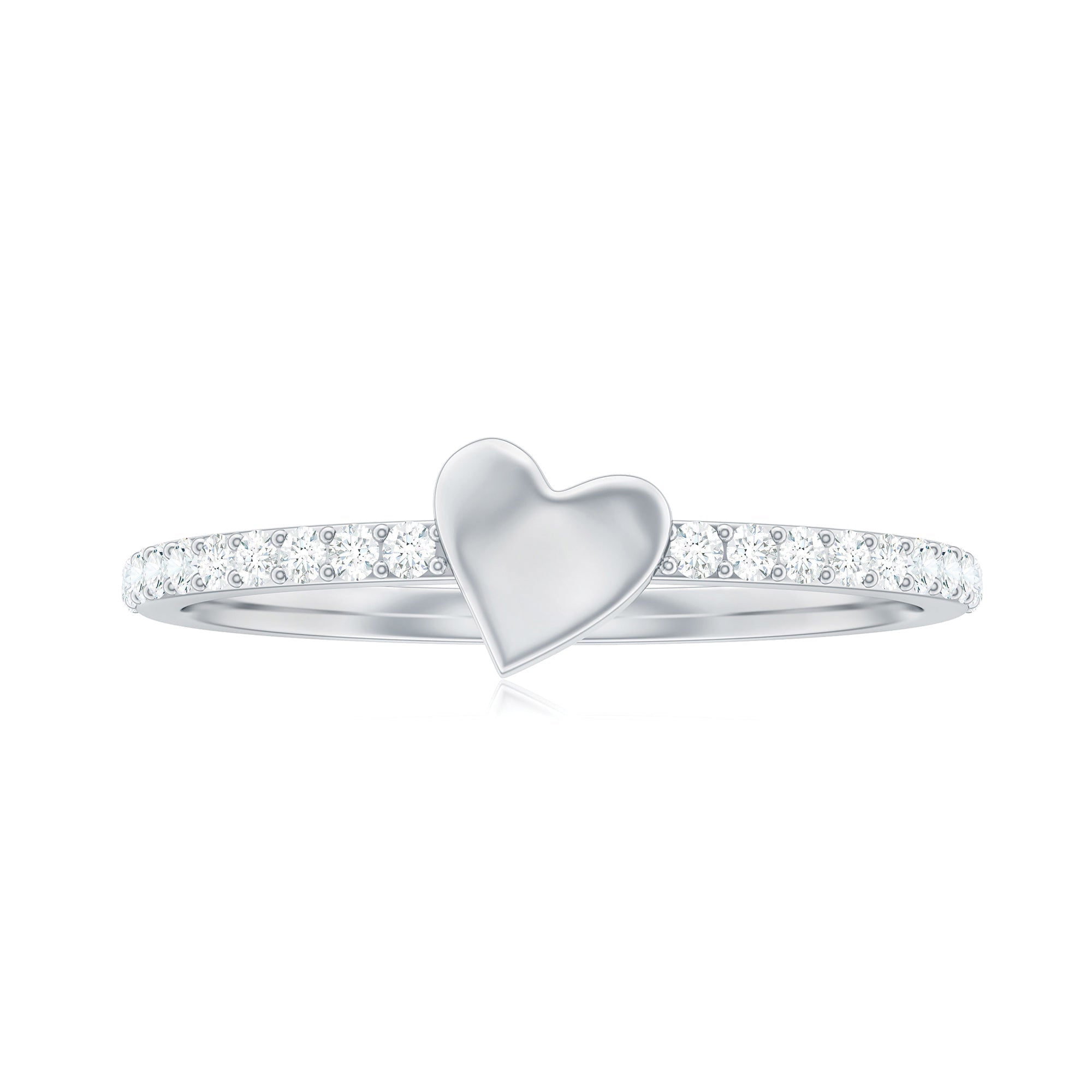 Diamond Heart Shape Promise Ring for Her