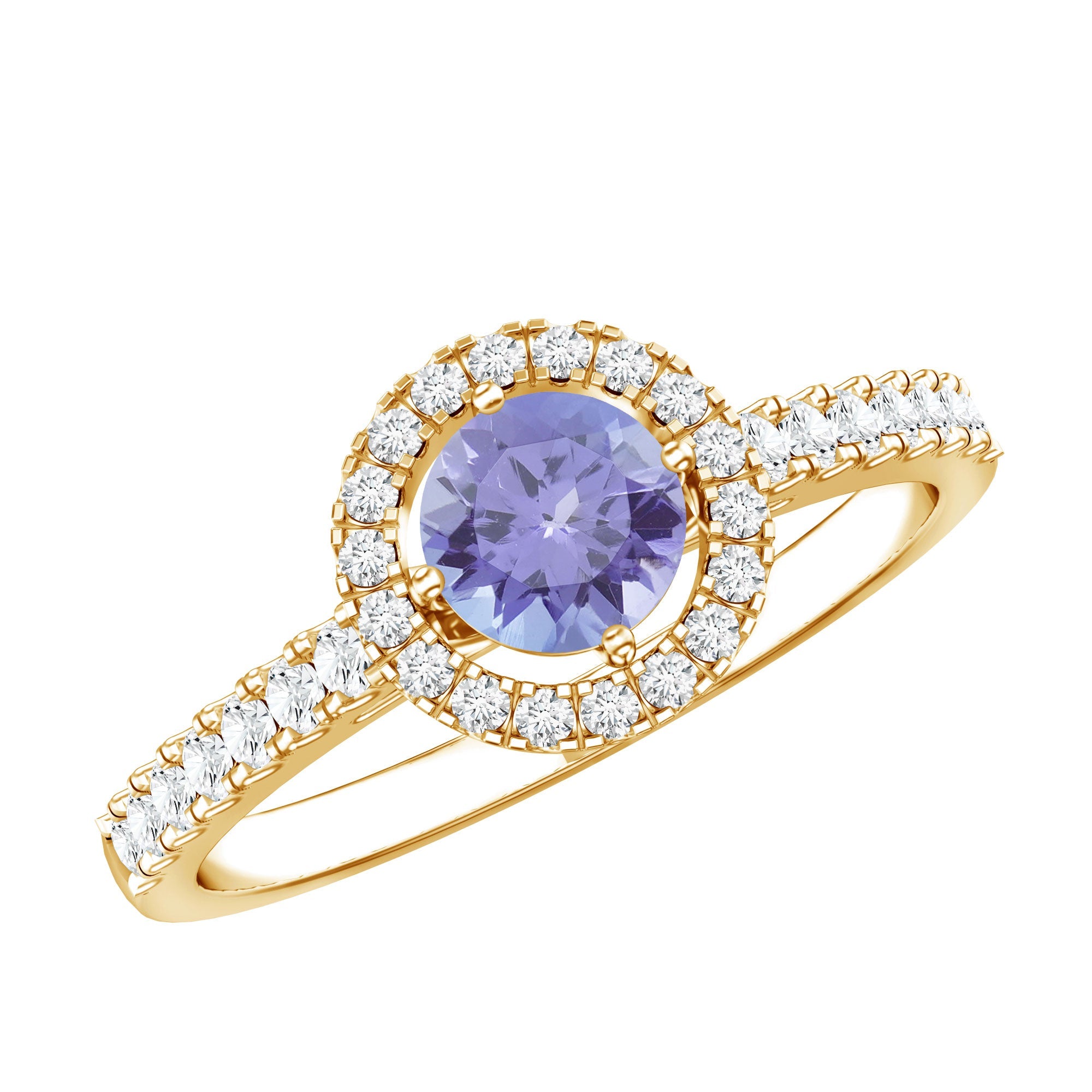 Natural Tanzanite and Diamond Promise Ring for Engagement | Rings | Wiccan Center