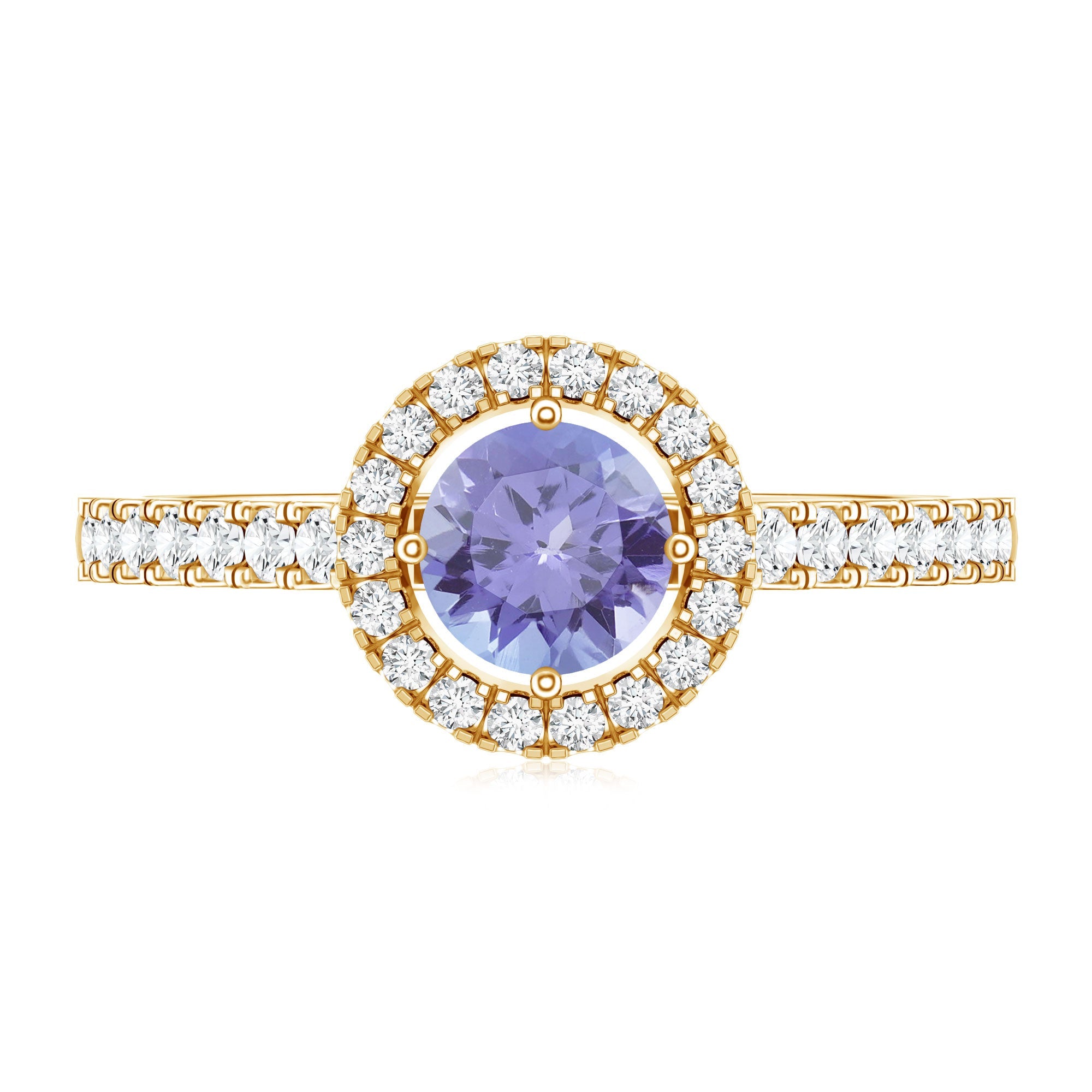 Natural Tanzanite and Diamond Promise Ring for Engagement