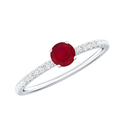 Natural Ruby Promise Ring with Diamond for Women | Rings | Wiccan Center