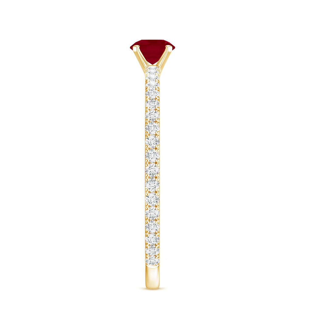 Natural Ruby Promise Ring with Diamond for Women