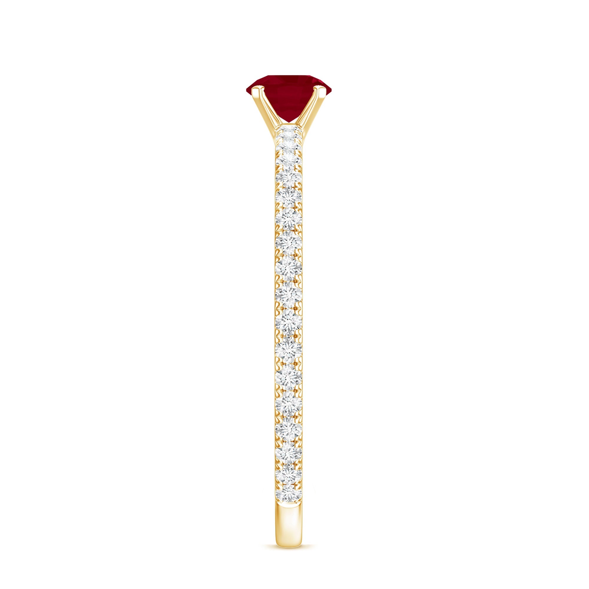 Natural Ruby Promise Ring with Diamond for Women