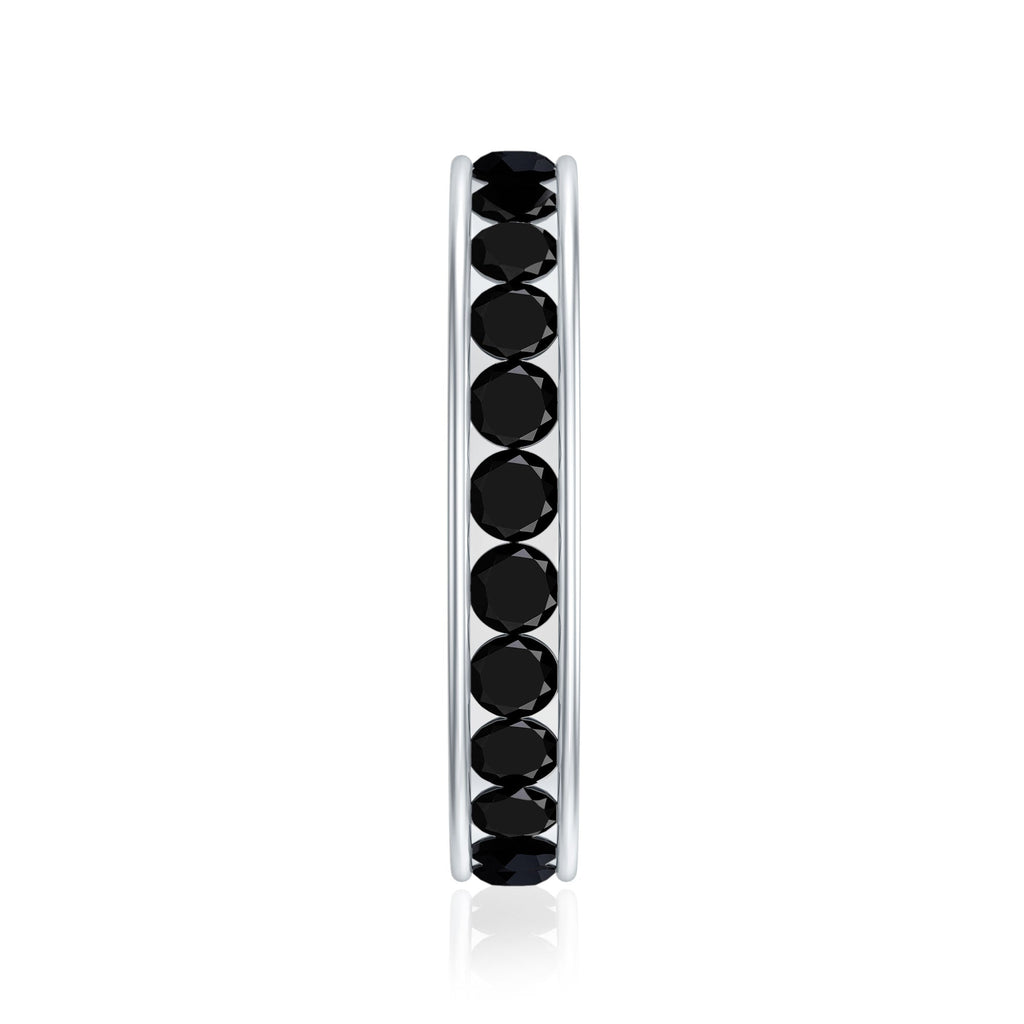 Channel Set Black Spinel Eternity Ring