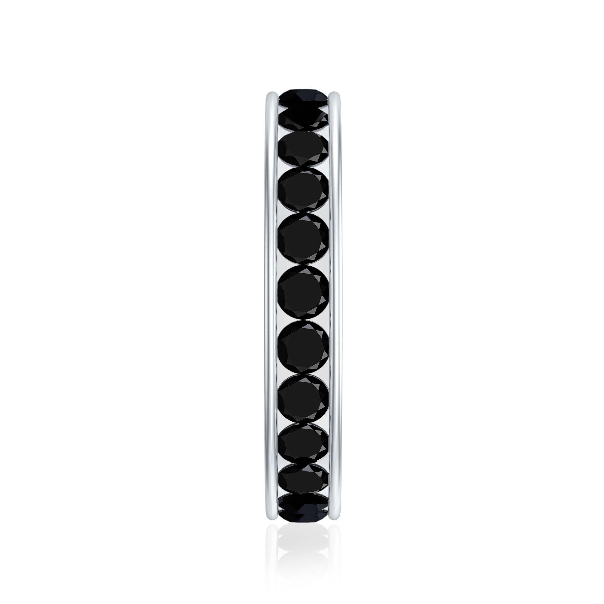 Channel Set Black Spinel Eternity Ring