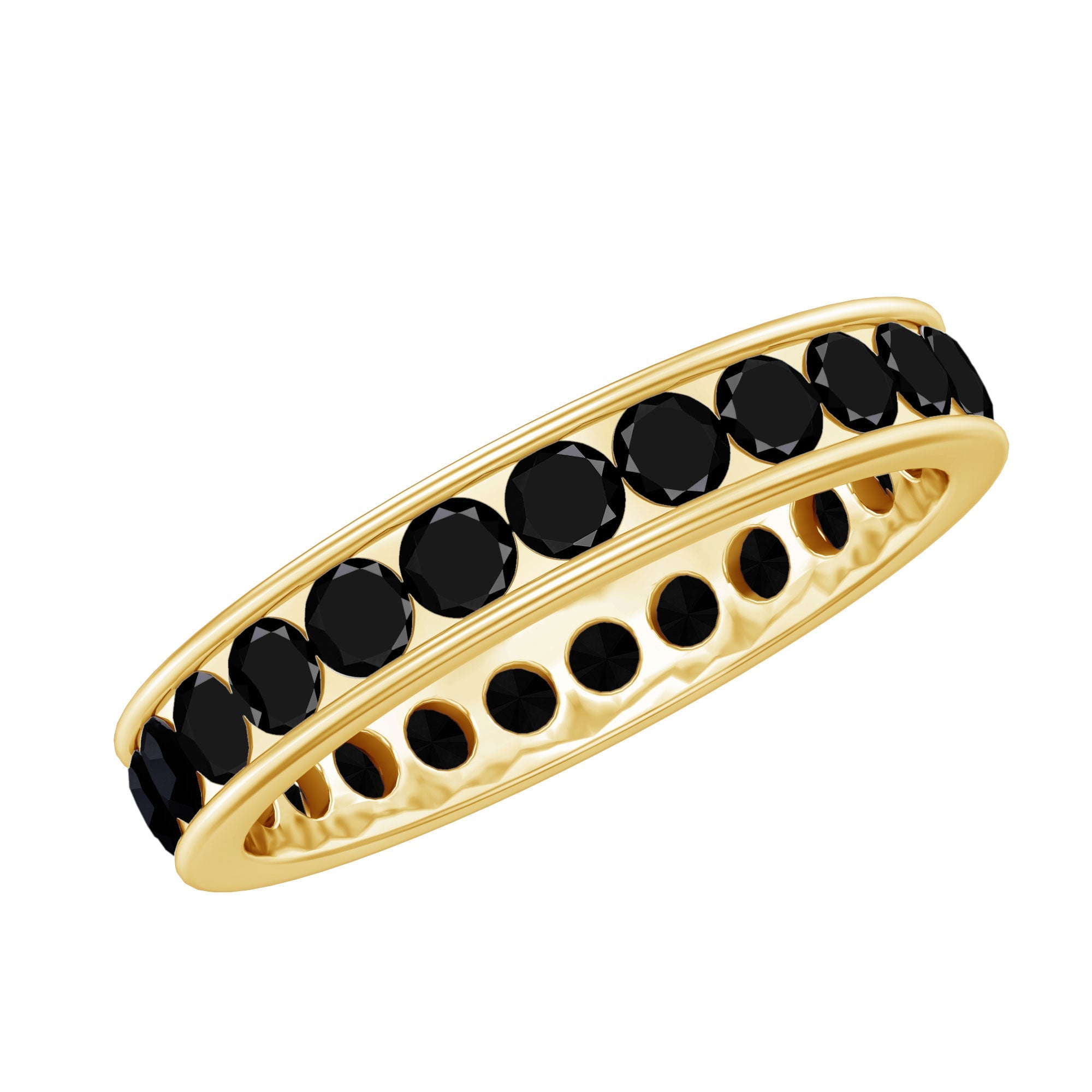 Channel Set Black Spinel Eternity Ring | Rings | Wiccan Center