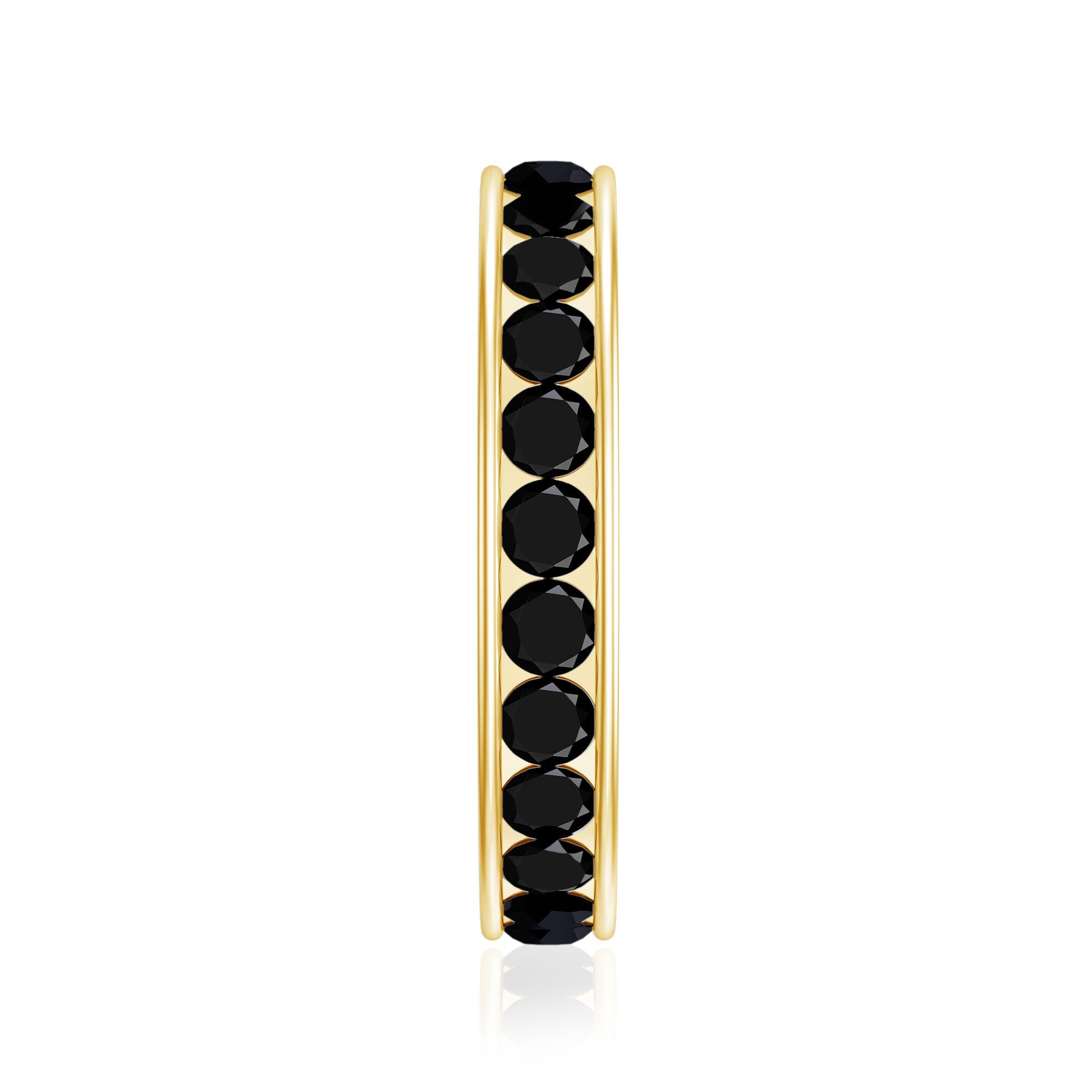 Channel Set Black Spinel Eternity Ring