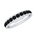 Natural Channel Set Black Spinel Eternity Ring for Anniversary