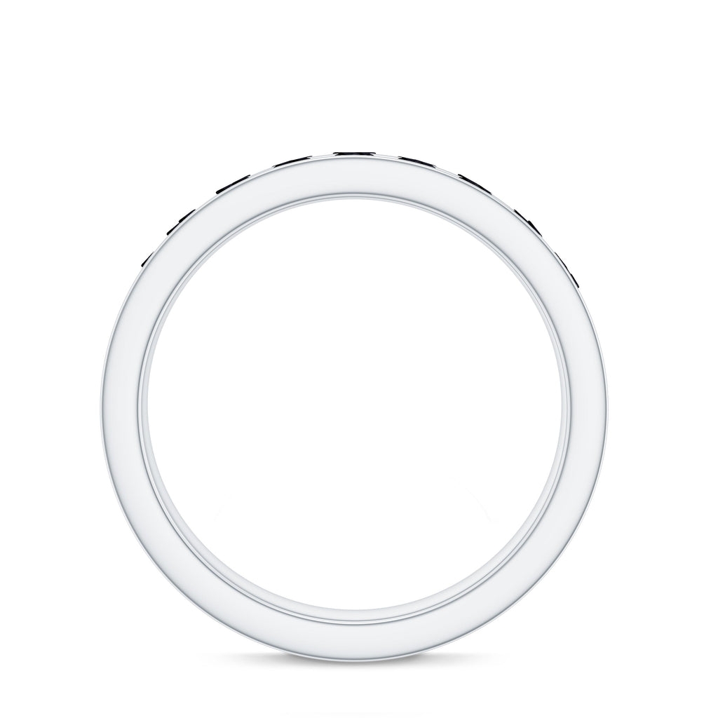 Natural Channel Set Black Spinel Eternity Ring for Anniversary