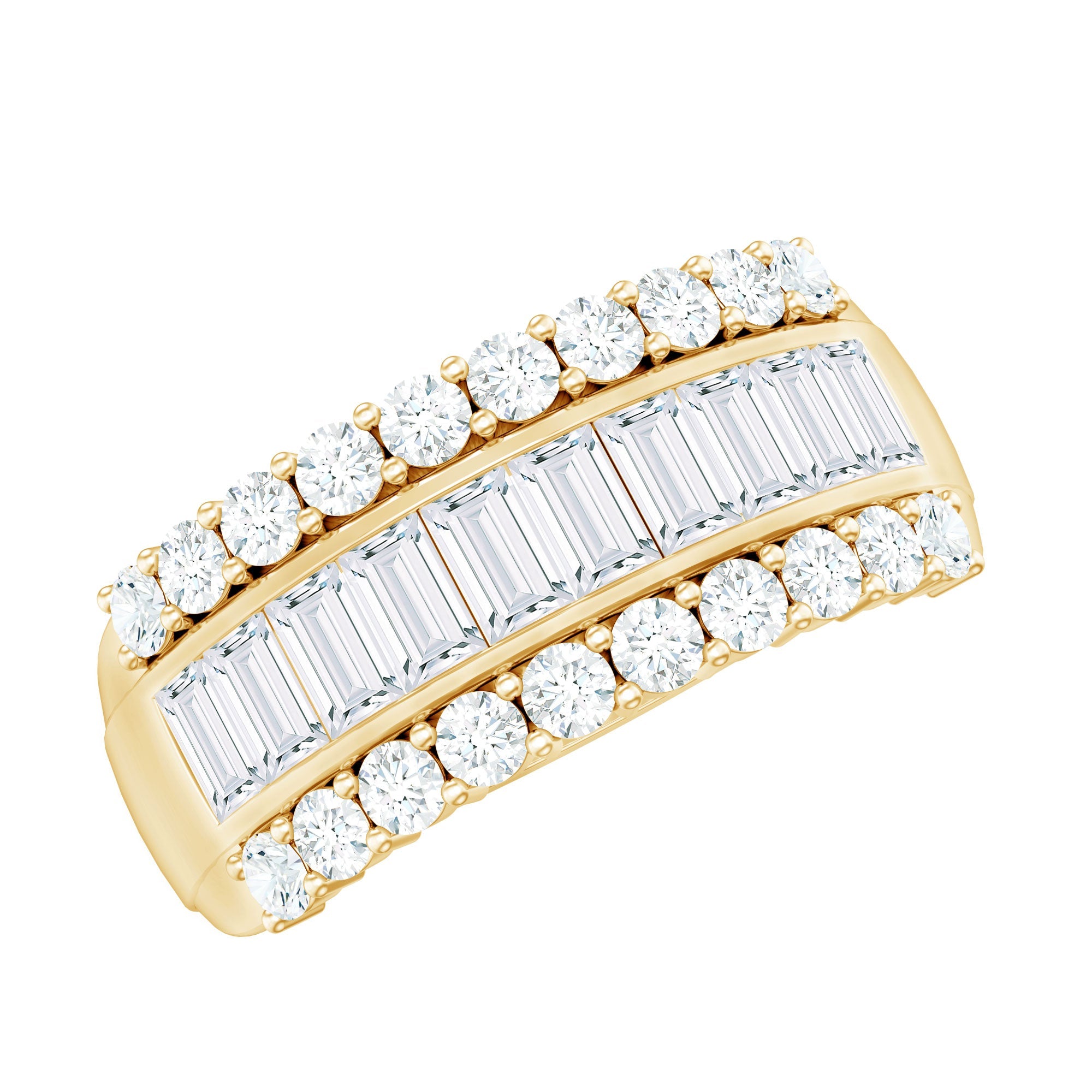 Certified Moissanite Wide Wedding Band Ring | Rings | Wiccan Center