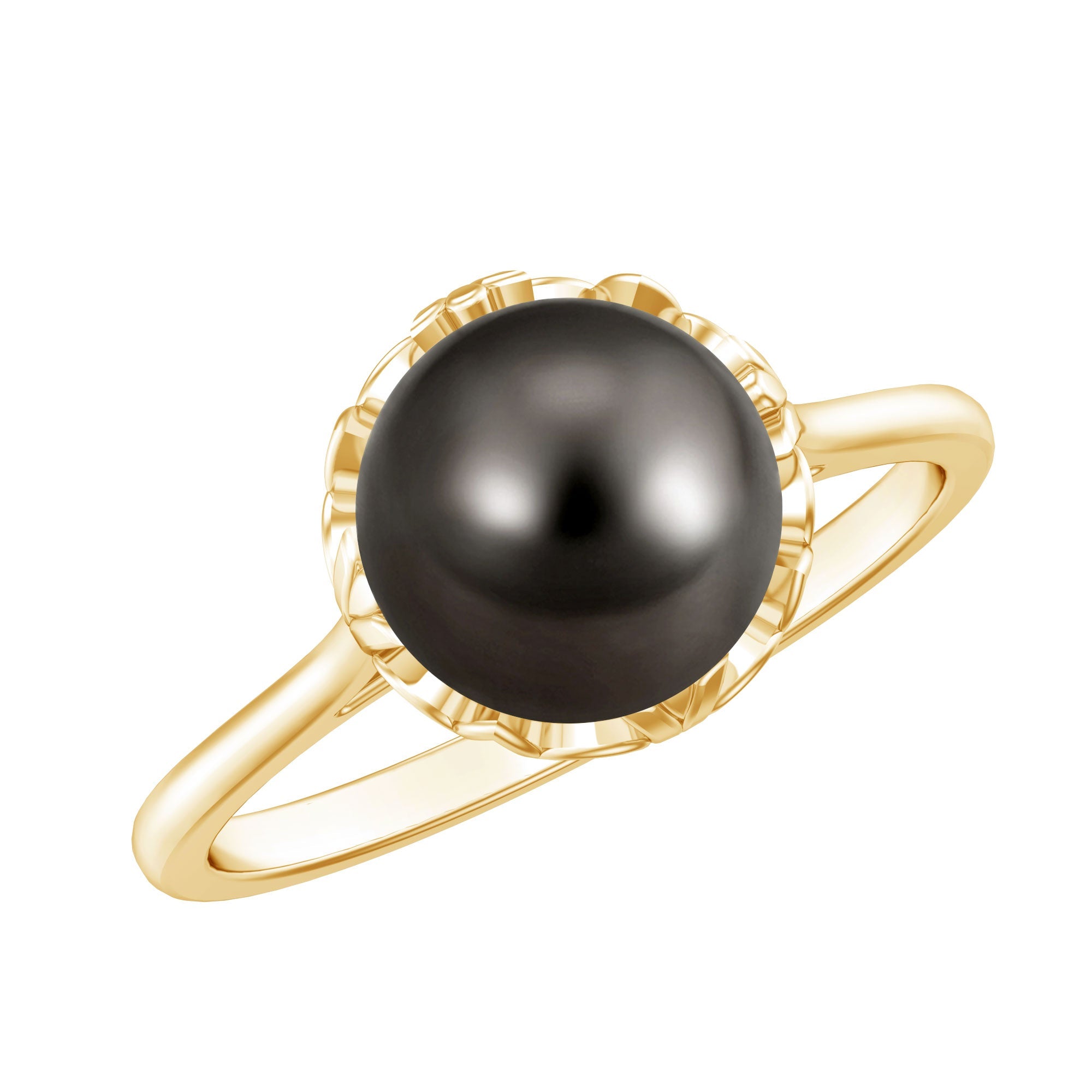 Handpicked Genuine Black Tahitian Pearl Engagement Ring | Rings | Wiccan Center