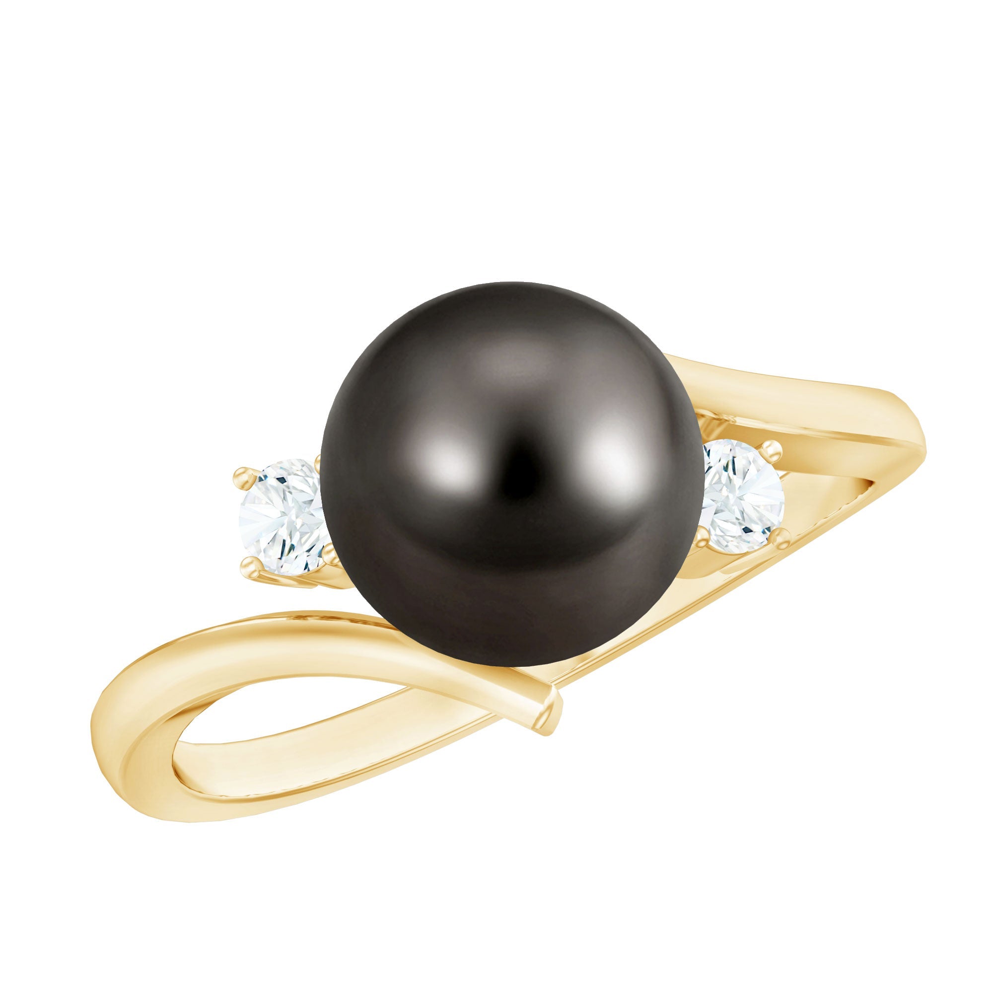 Natural Tahitian Black Pearl Diamond Vintage Engagement Ring | Rings | Wiccan Center