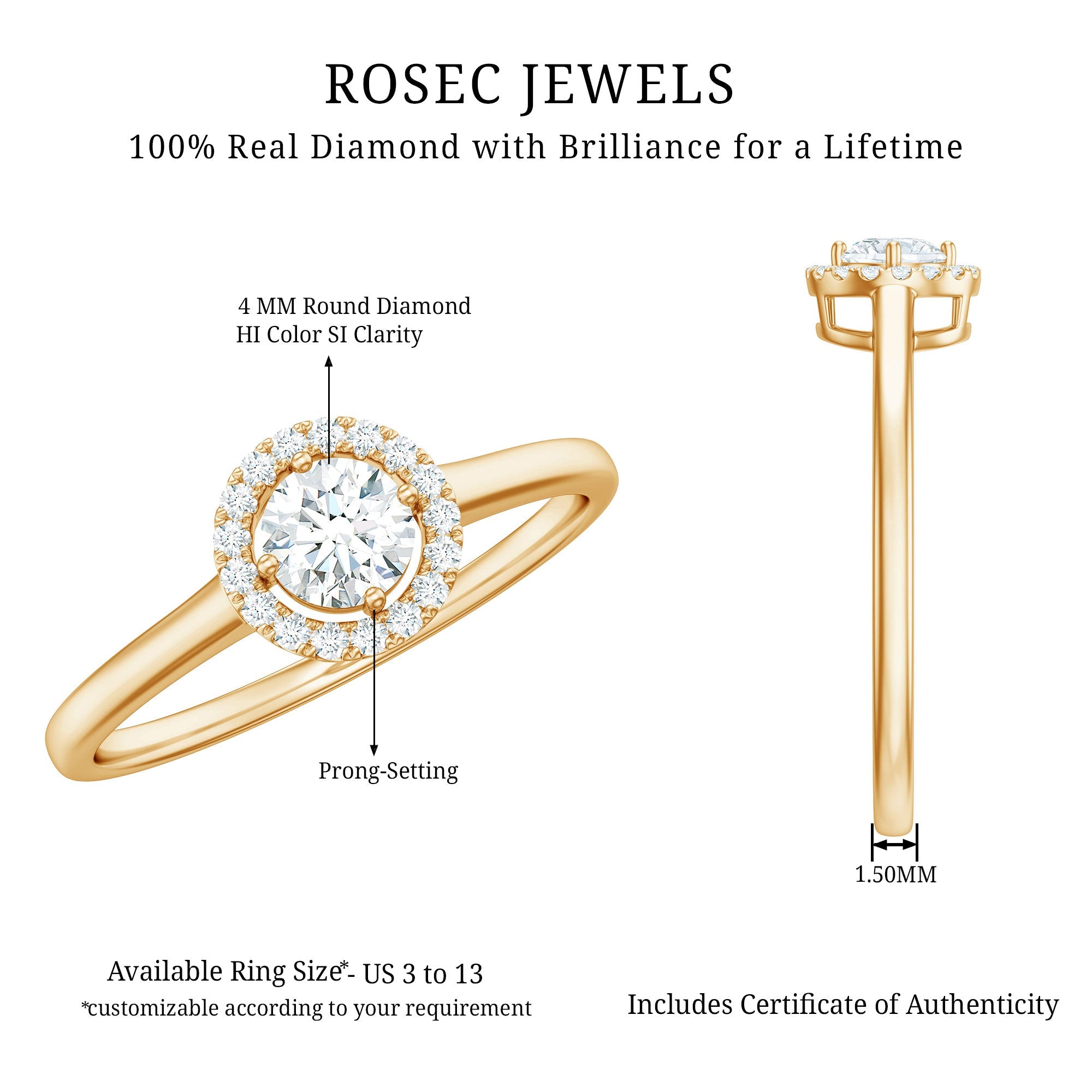 Natural 0.25 Carat Diamond Promise Ring with Certificate
