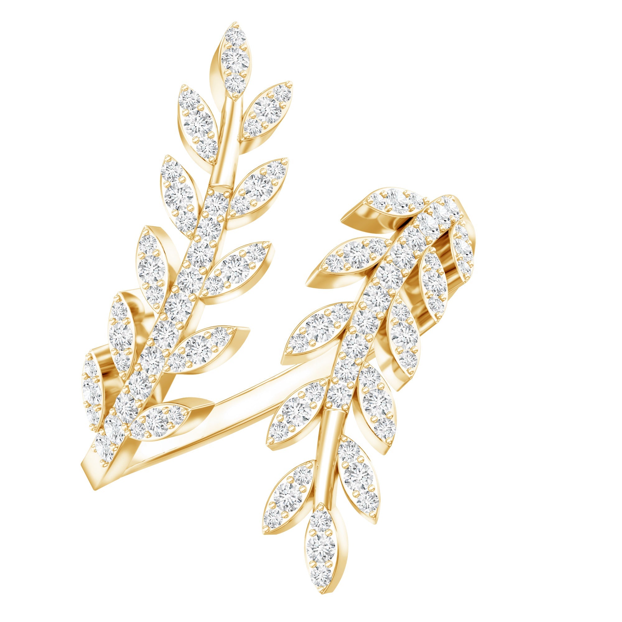 Certified Moissanite Leaf Wrap Ring for Women | Rings | Wiccan Center