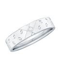 Two Tone Cross Wedding Band with Moissanite