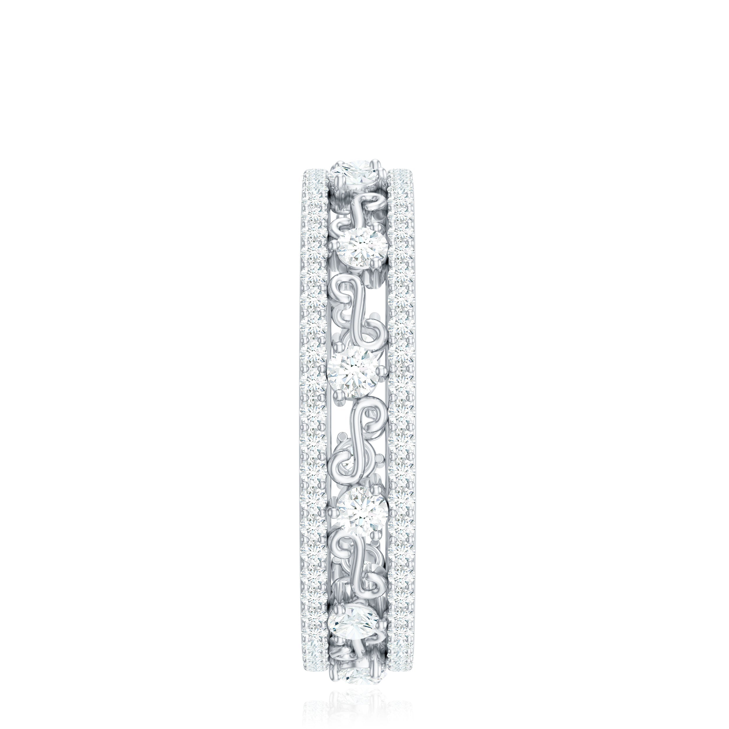 Certified Moissanite Wedding Band