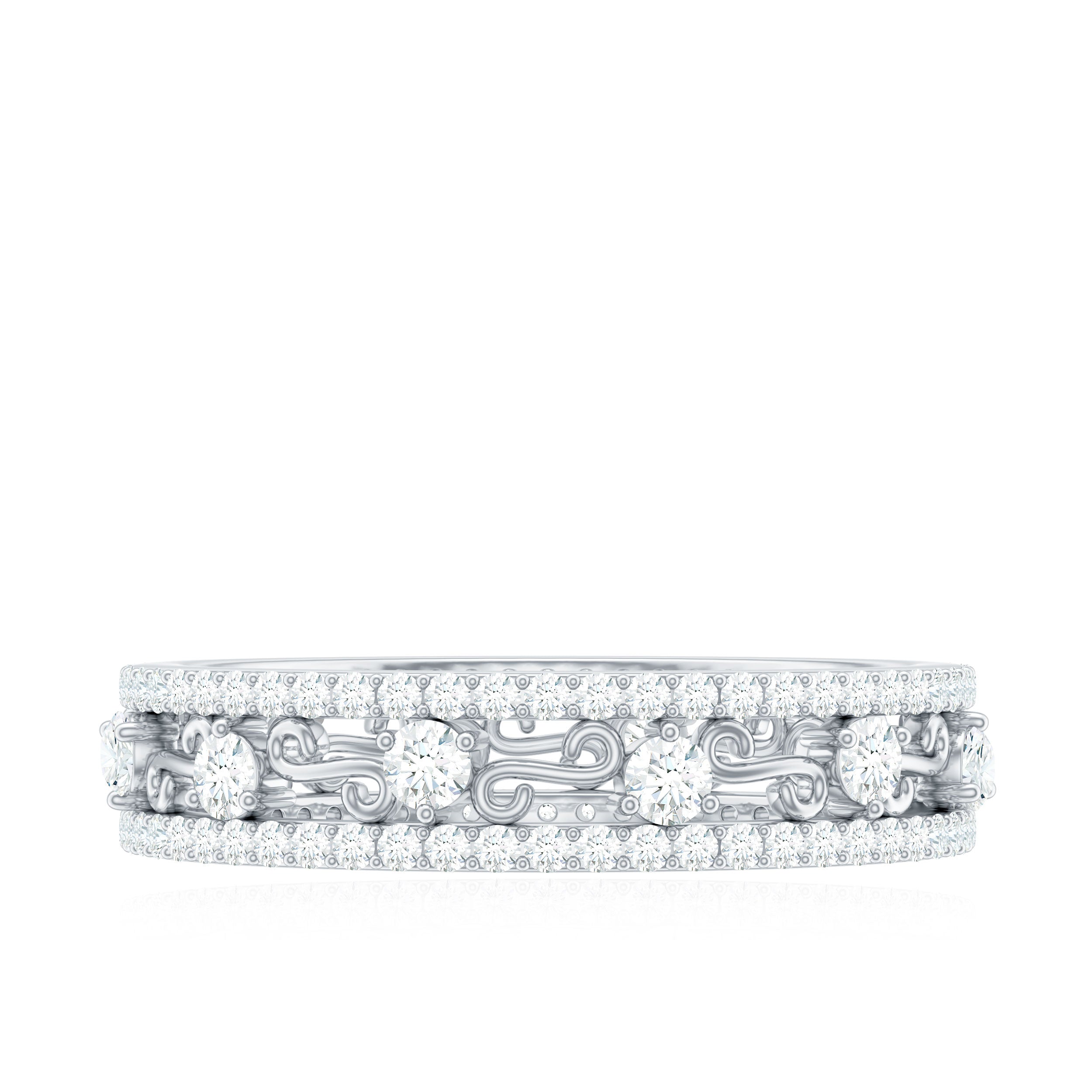 Certified Moissanite Wedding Band