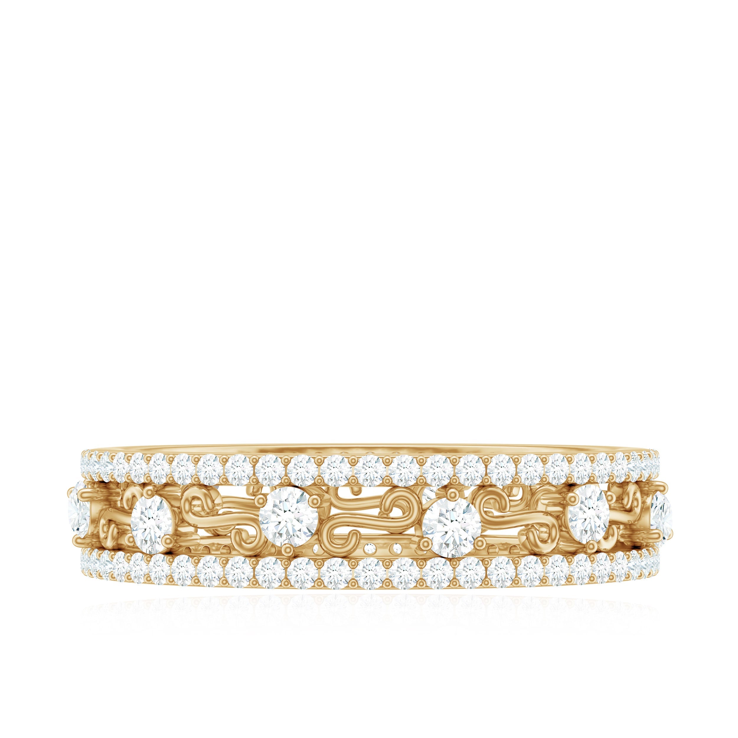 Certified Moissanite Wedding Band