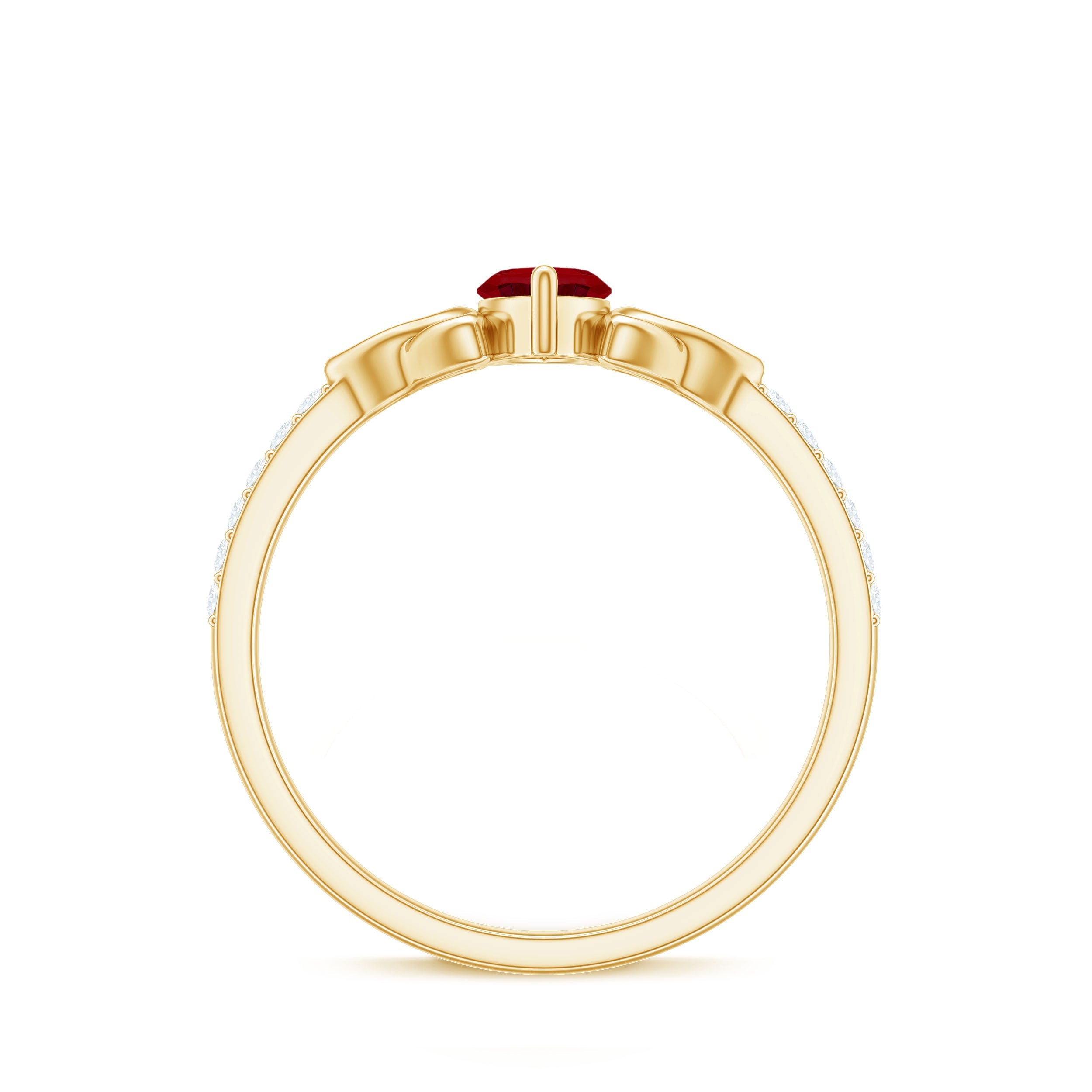 0.75 Carat Lab Grown Ruby Celtic Knot Ring with Diamond