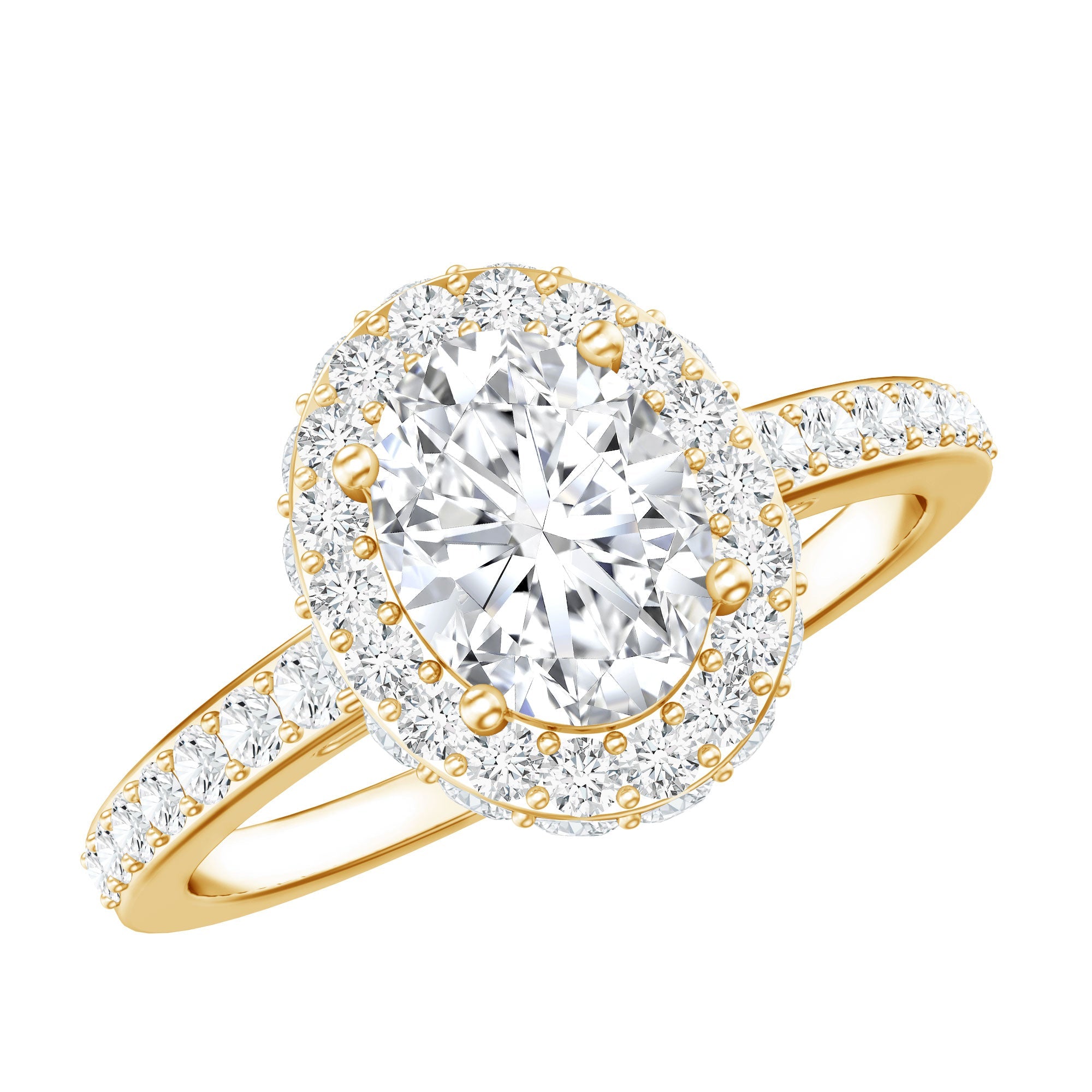 Brilliant Cut Moissanite Classic Engagement Ring with Halo | Rings | Wiccan Center
