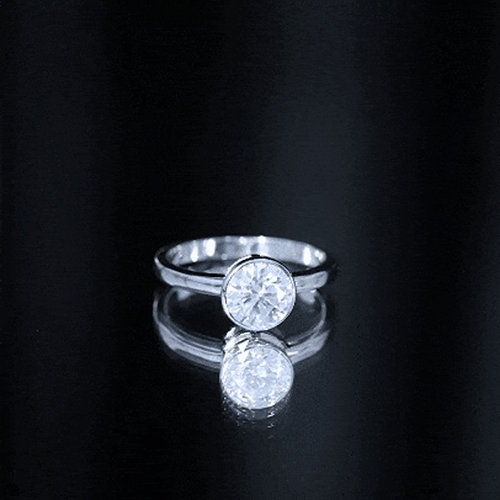 1.3 CT Moissanite Bezel Set Engagement Ring For Women | Rings | Wiccan Center