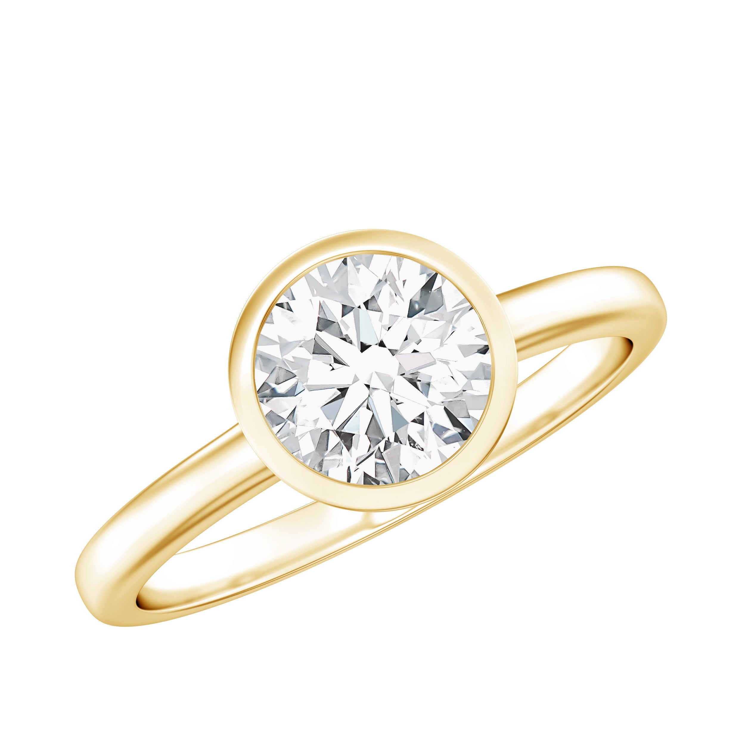 1.3 CT Moissanite Bezel Set Engagement Ring For Women | Rings | Wiccan Center