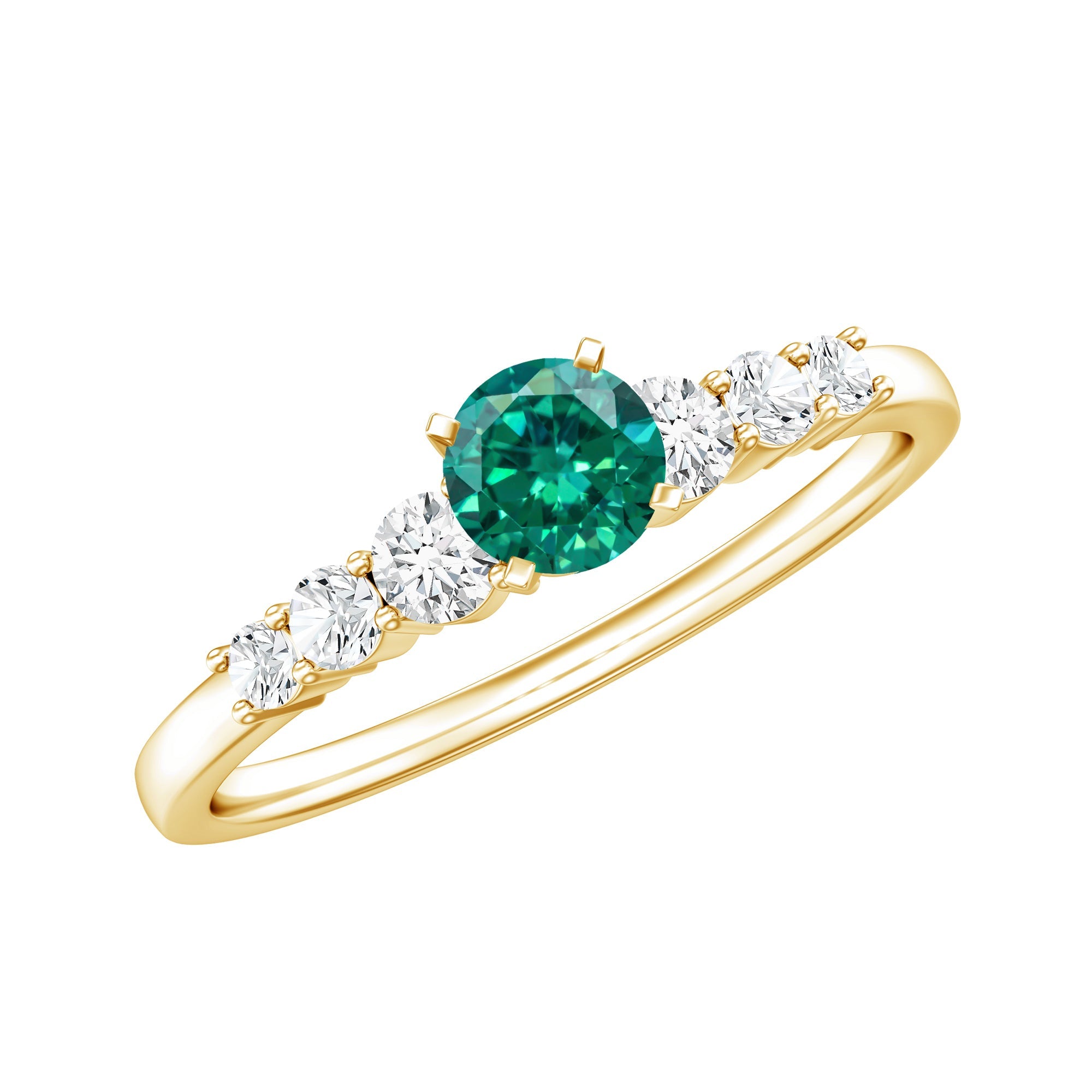 Round Lab Grown Emerald Diamond Promise Ring with Certificate | Rings | Wiccan Center