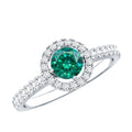 Certified Lab Grown Emerald Diamond Halo Engagement Ring