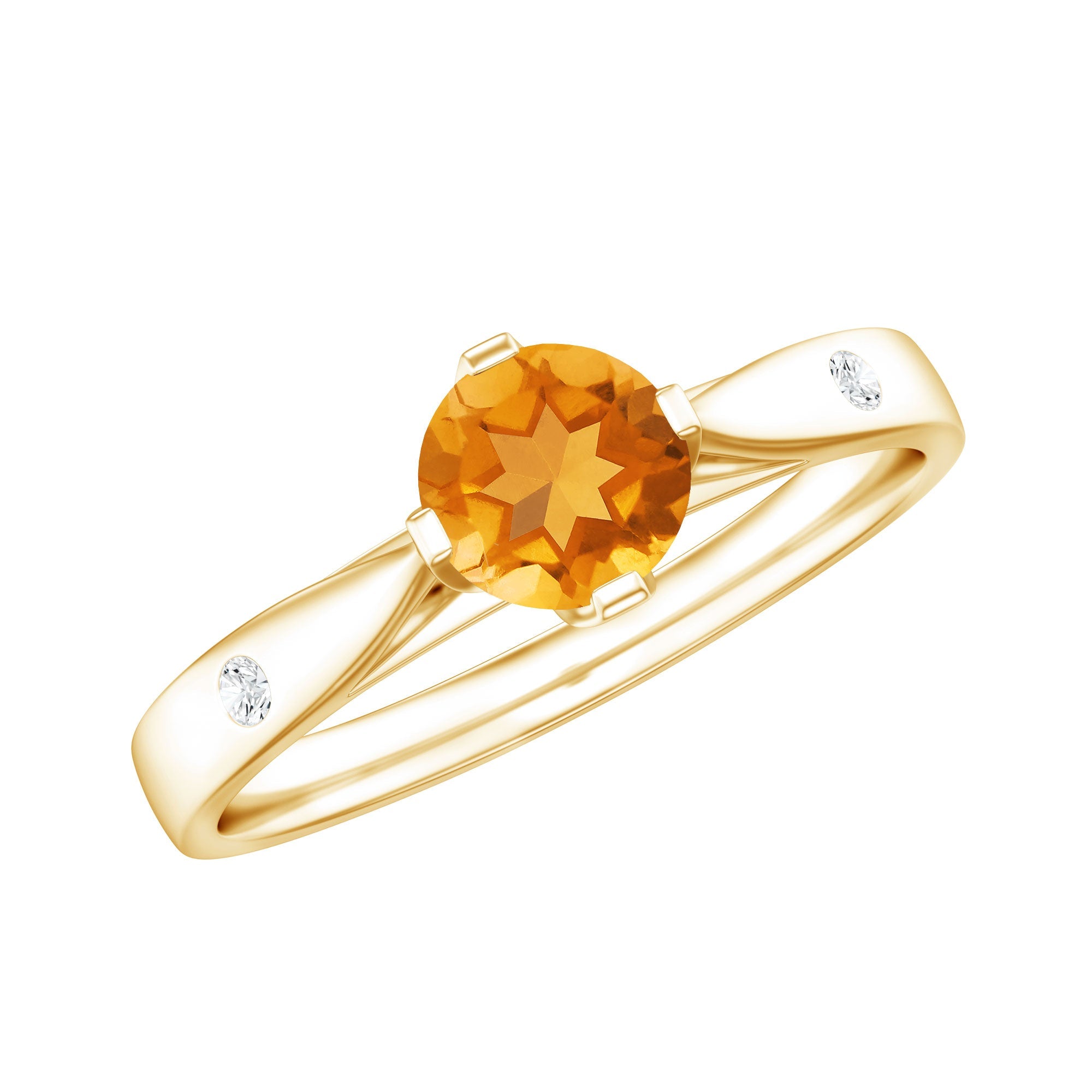 Certified Real Citrine Promise Ring with Diamond | Rings | Wiccan Center