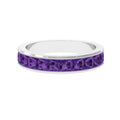 Natural Princess Cut Amethyst Half Eternity Ring for Women