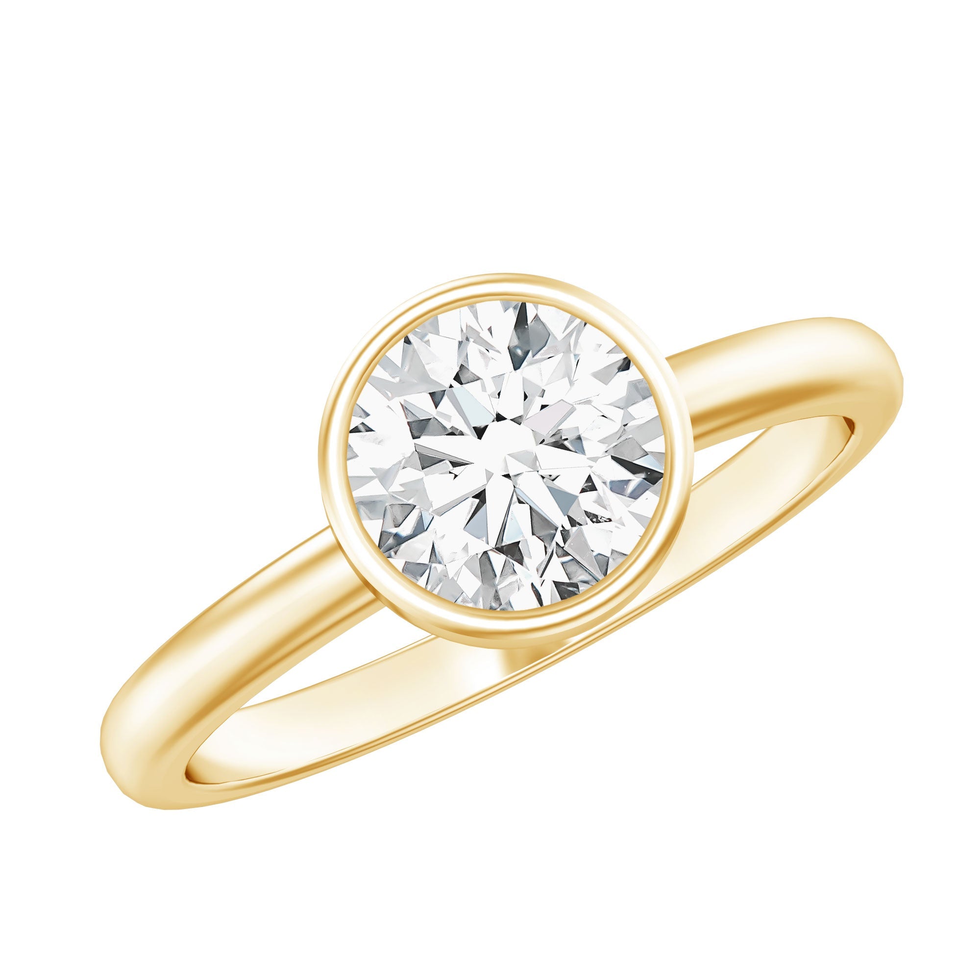 Bezel Set Moissanite Solitaire Ring For Engagement | Rings | Wiccan Center