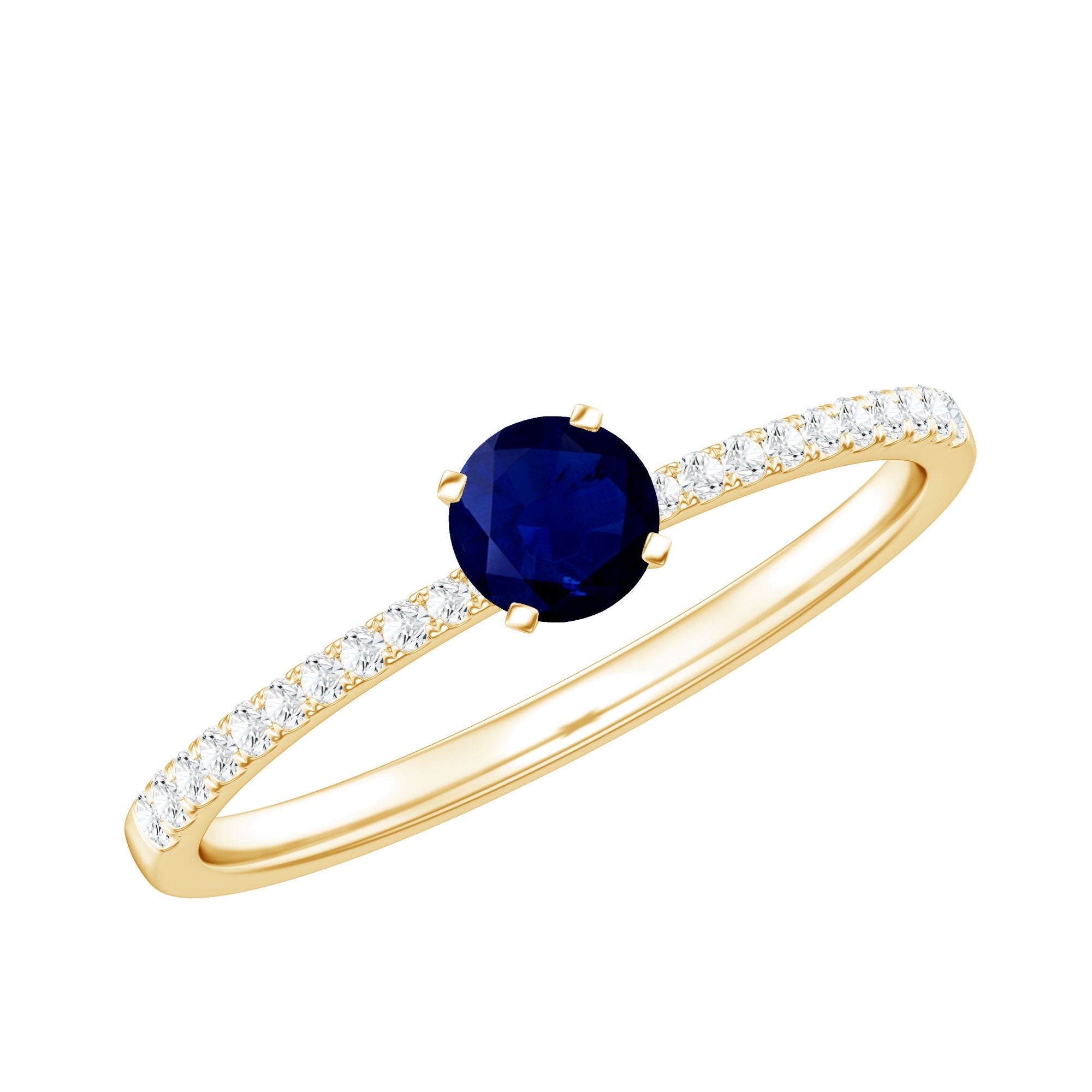 Real 0.9 Carat Blue Sapphire Promise Ring with Diamonds | Rings | Wiccan Center