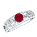 Natural 0.6 Carat Ruby Vintage Looking Engagement Ring with Diamond