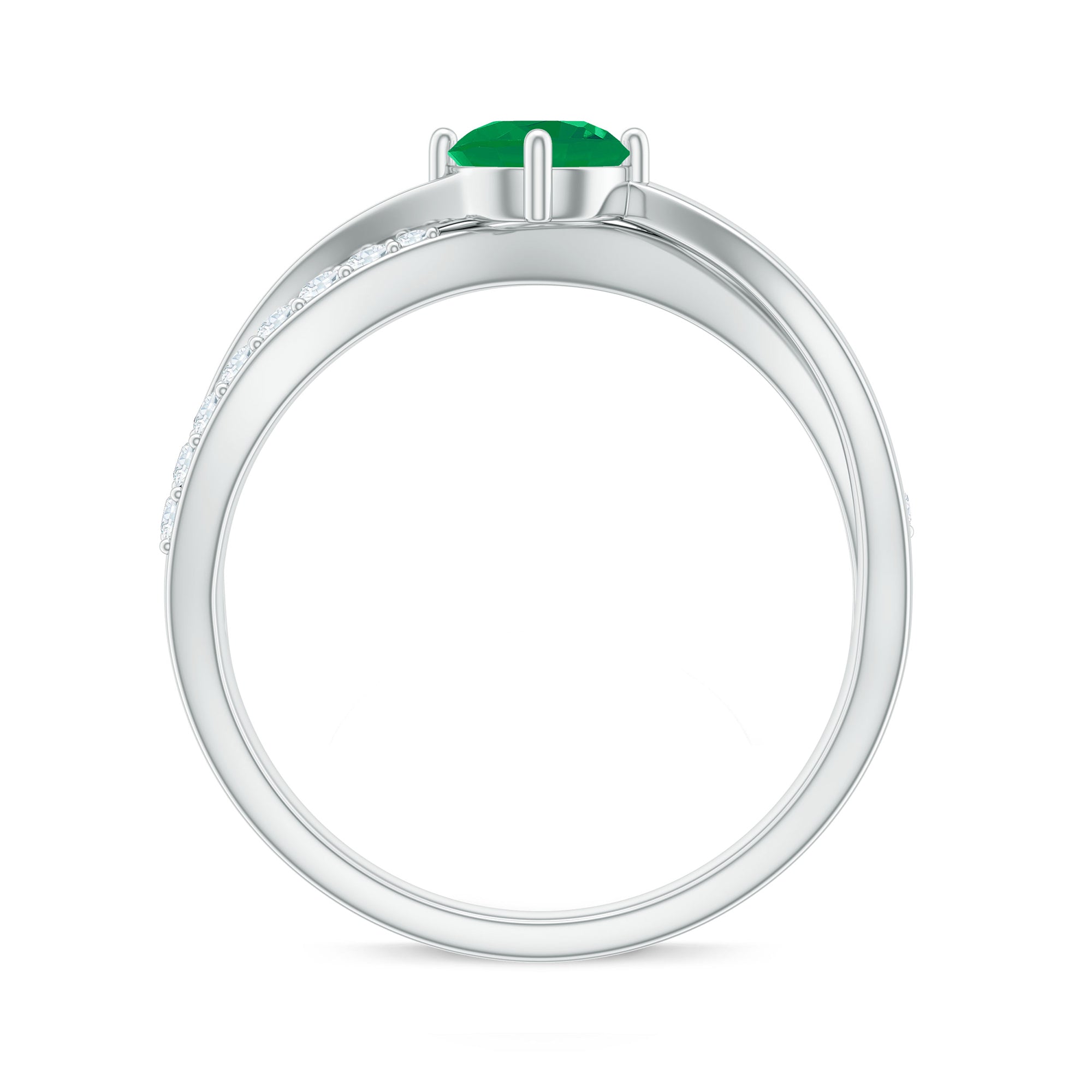Real Emerald Infinity Promise Ring with Diamond