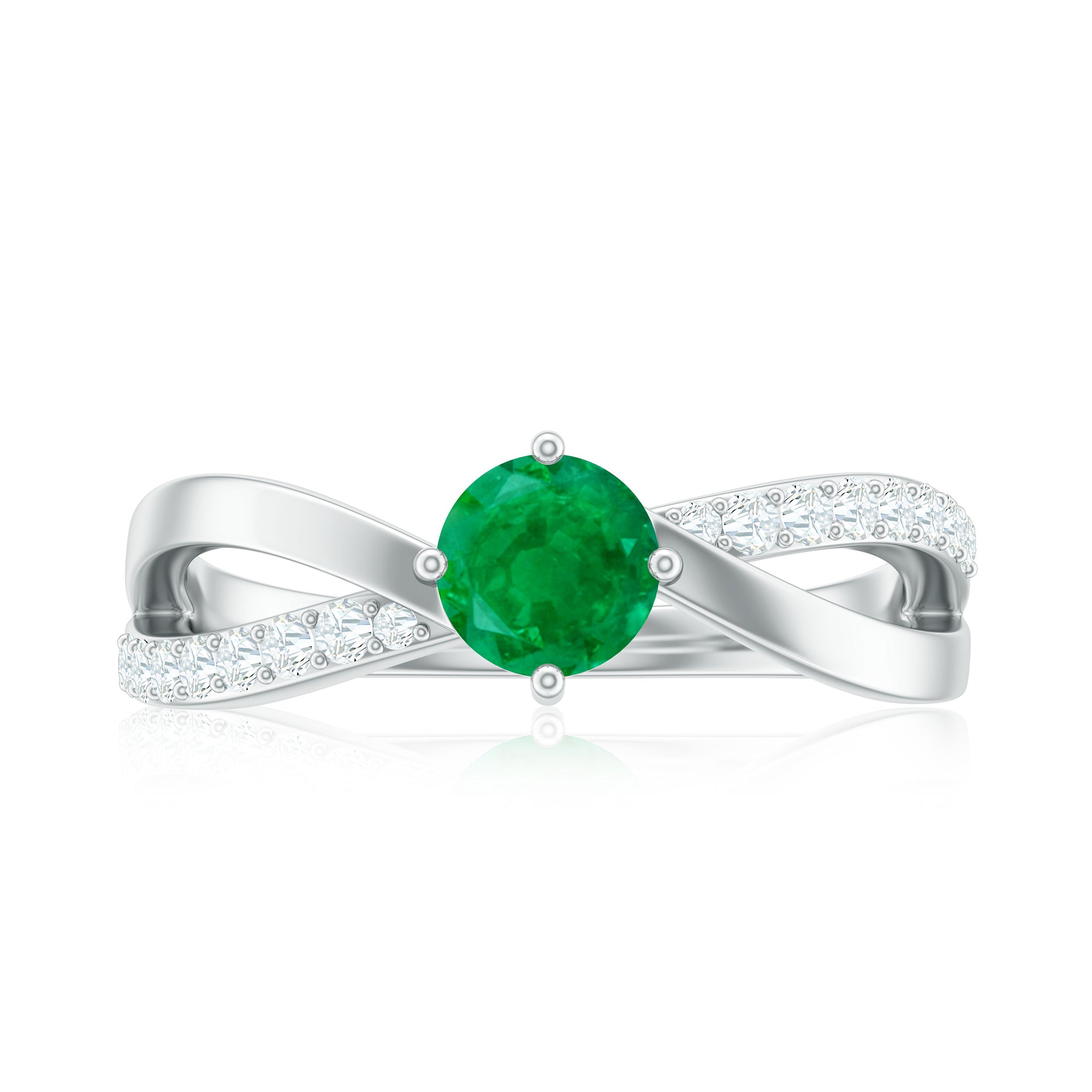 Real Emerald Infinity Promise Ring with Diamond