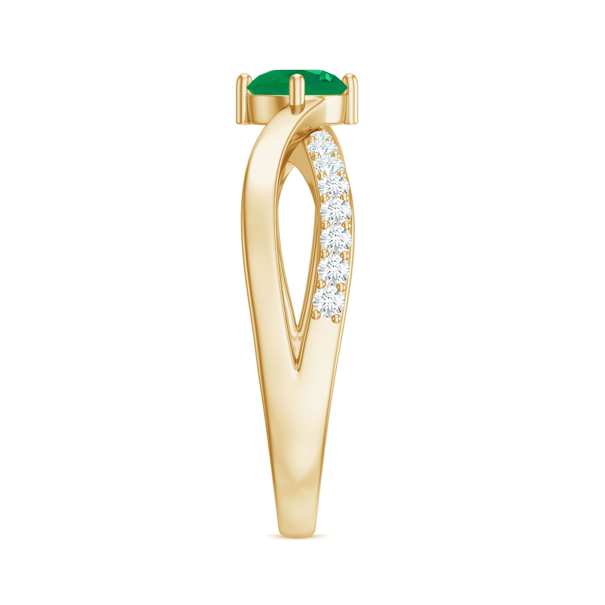 Real Emerald Infinity Promise Ring with Diamond