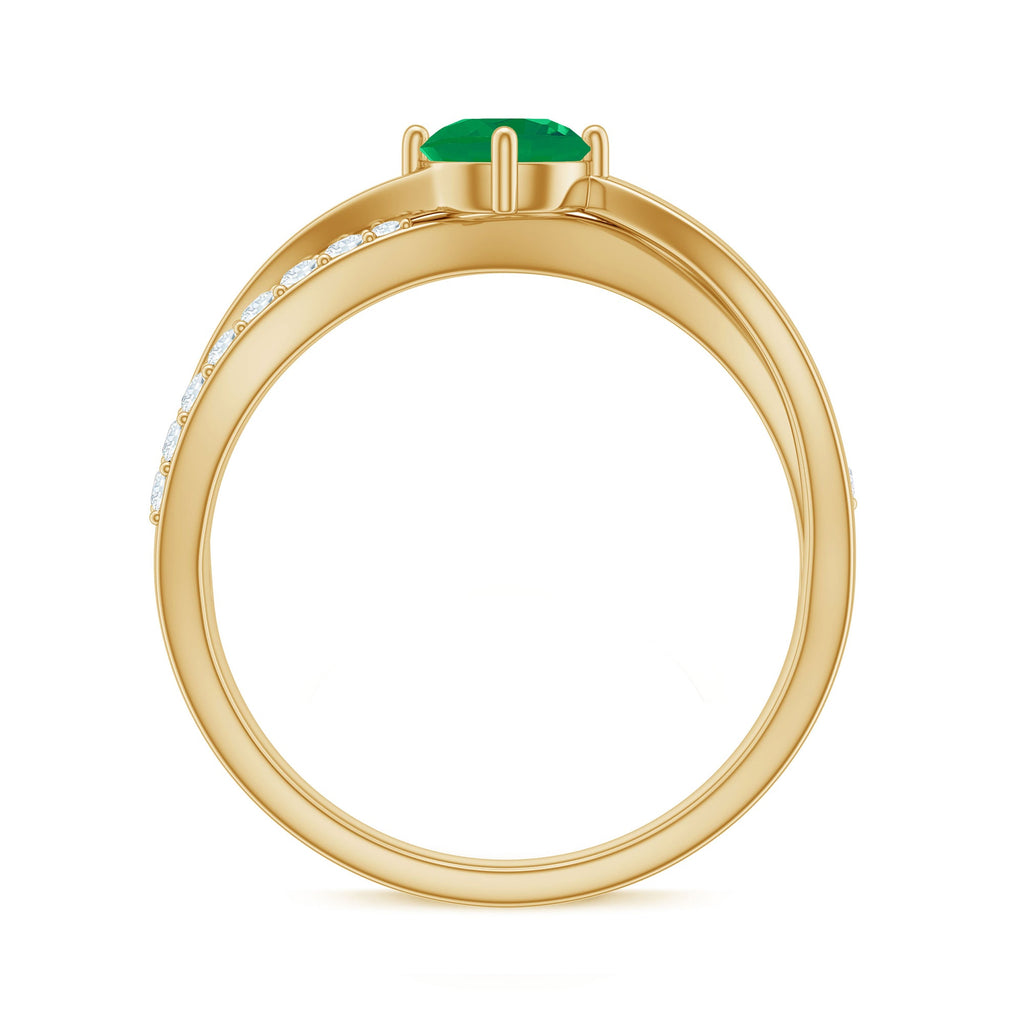 Real Emerald Infinity Promise Ring with Diamond