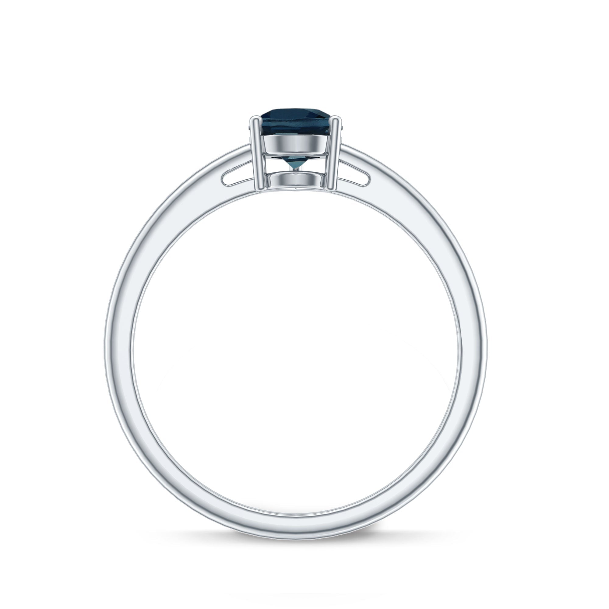 0.7 Carat Pear Shaped London Blue Topaz Solitaire Ring