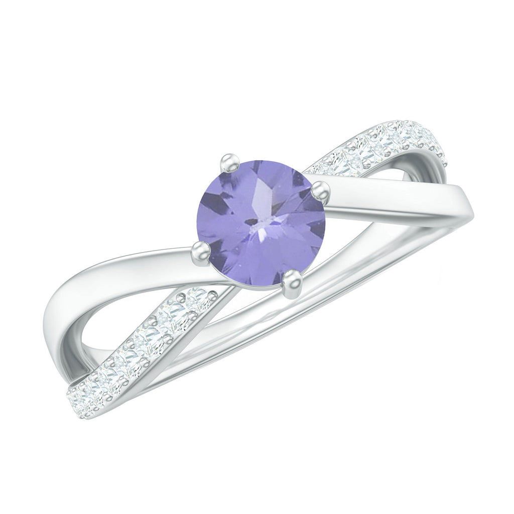 Certified Tanzanite Infinity Proposal Ring with Diamond