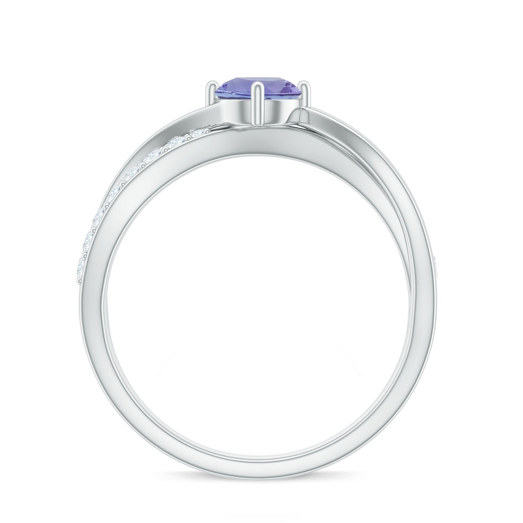 Certified Tanzanite Infinity Proposal Ring with Diamond