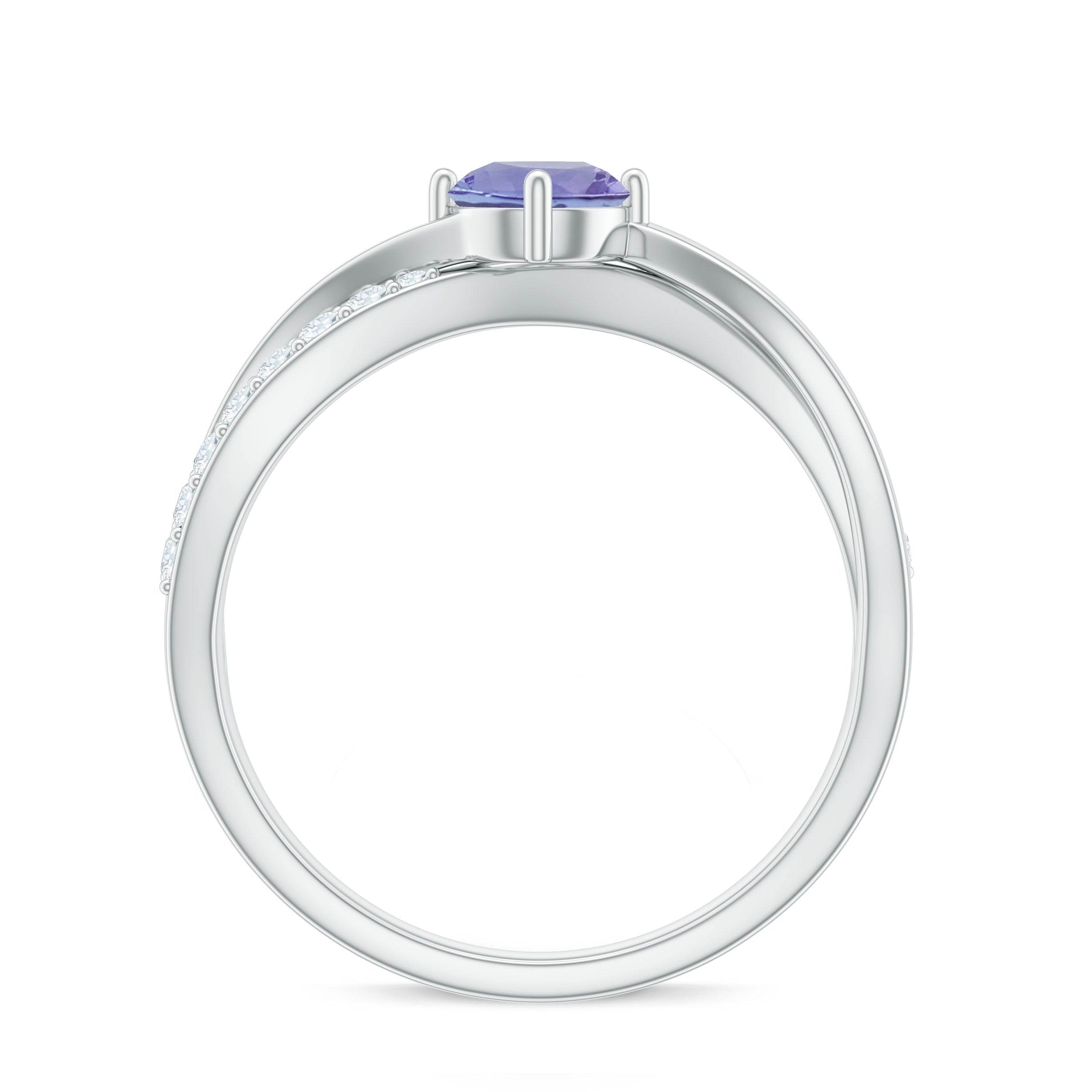 Certified Tanzanite Infinity Proposal Ring with Diamond