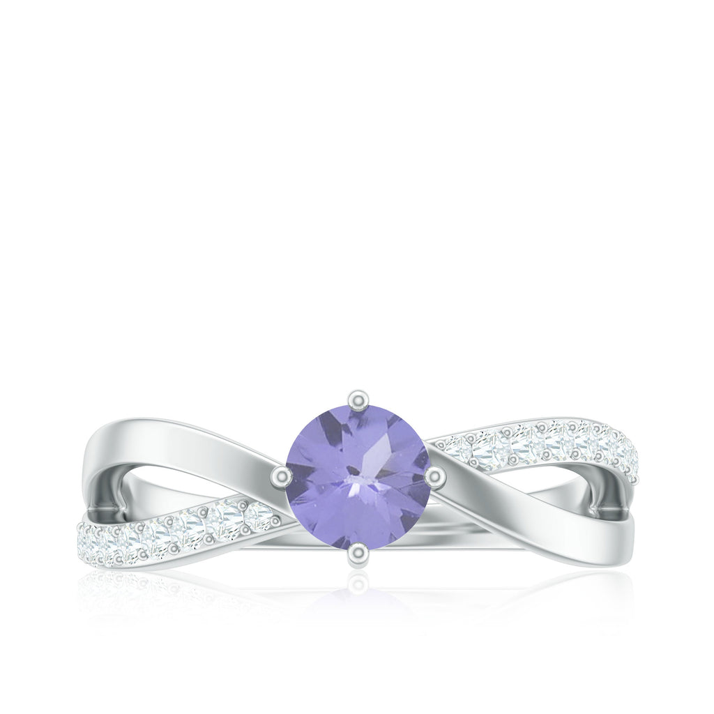 Certified Tanzanite Infinity Proposal Ring with Diamond