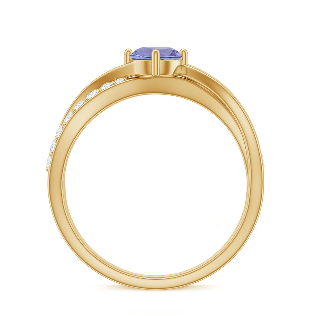 Certified Tanzanite Infinity Proposal Ring with Diamond
