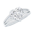 2 Carat Moissanite Heart Designer Engagement Ring with Split Shank