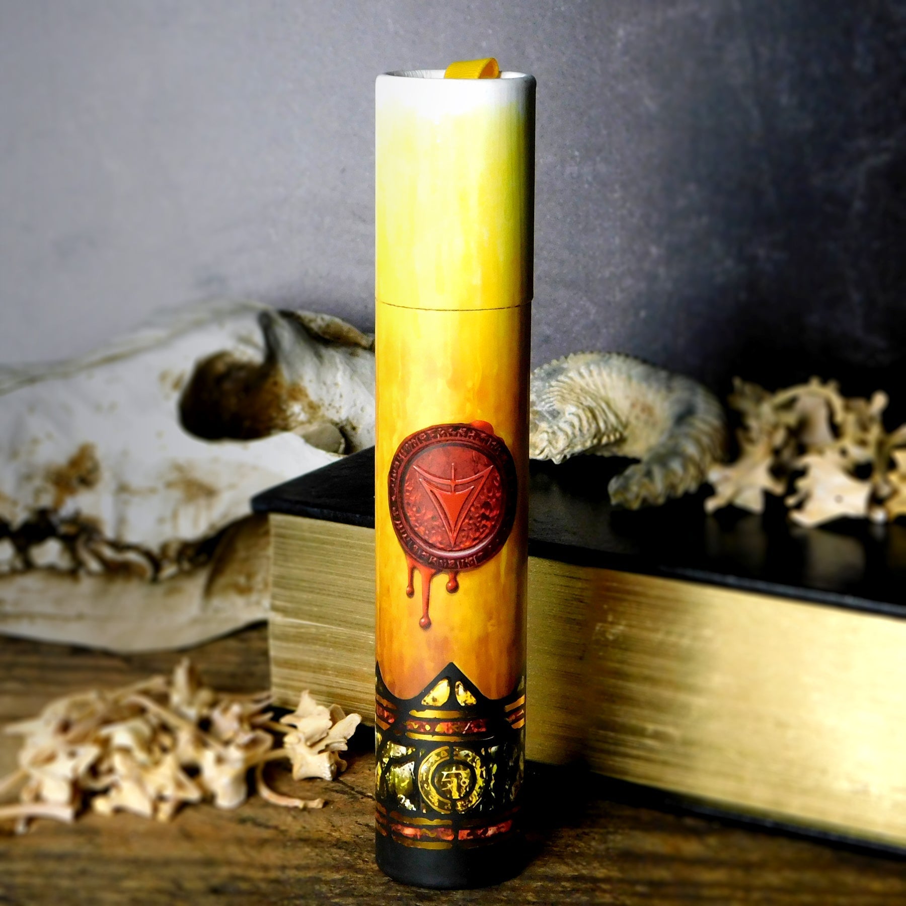 Ritual Candle Dice Tube: The Yellow Sign | Toys and Collectible | Wiccan Center