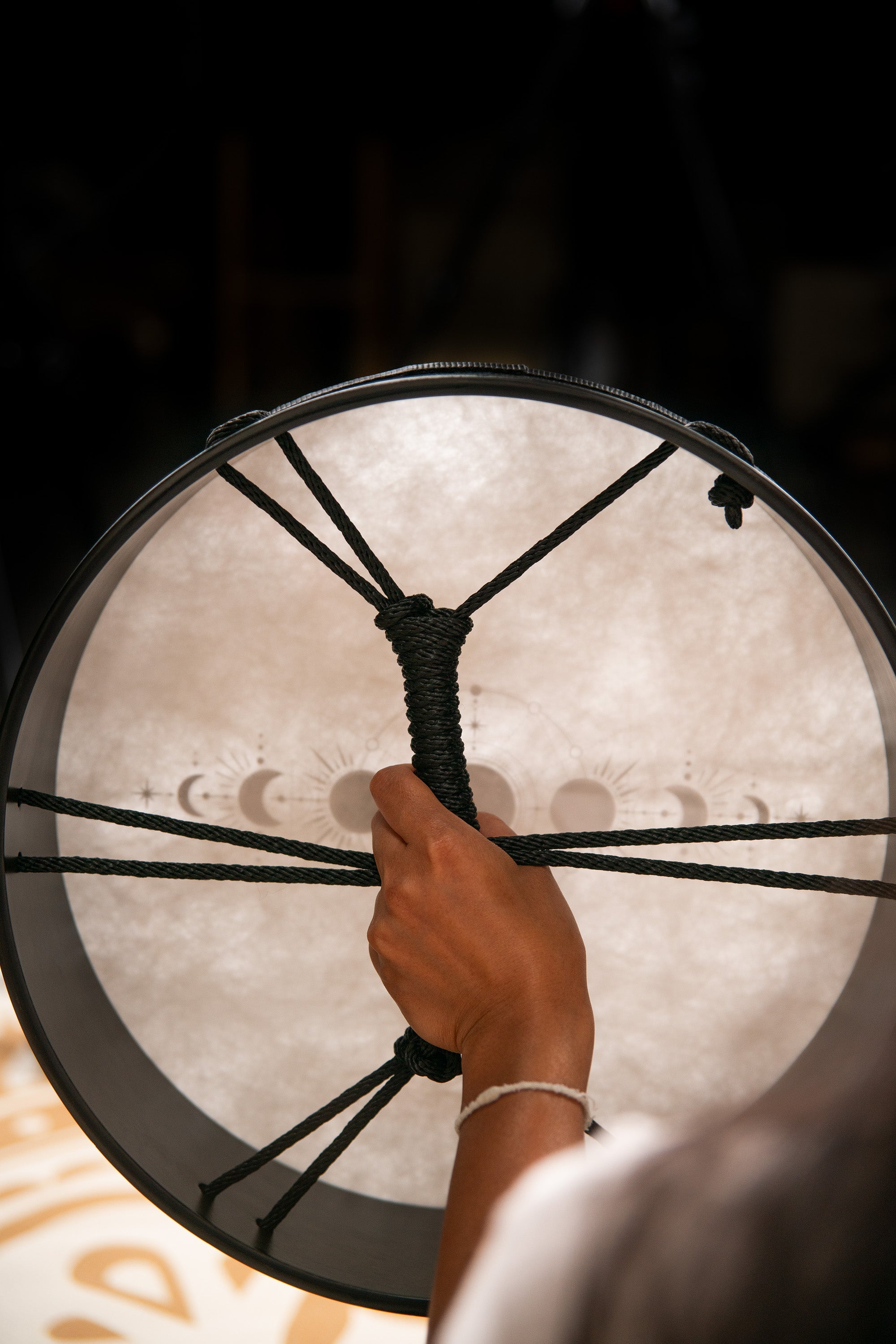 14" Ritual Drum, Moon Phases, True Feel Synthetic Head | | Wiccan Center
