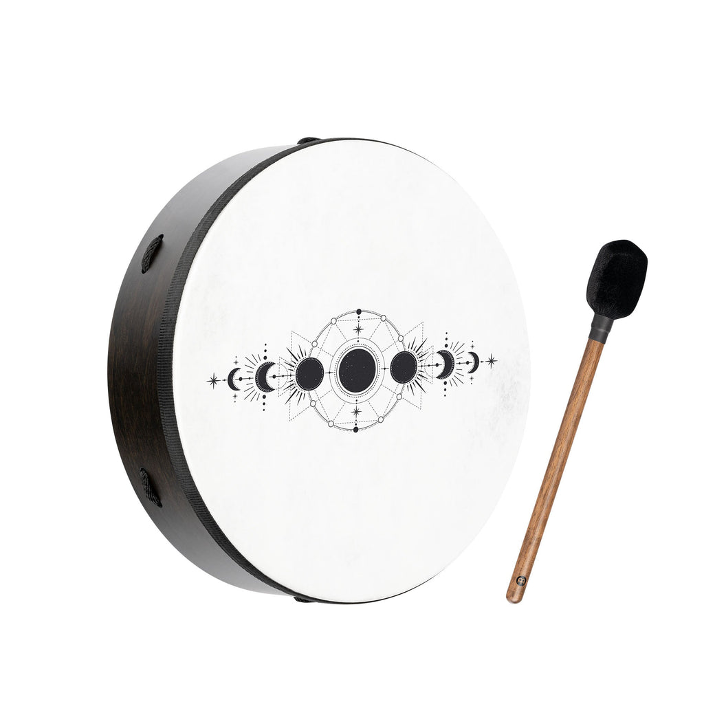 14" Ritual Drum, Moon Phases, True Feel Synthetic Head | | Wiccan Center