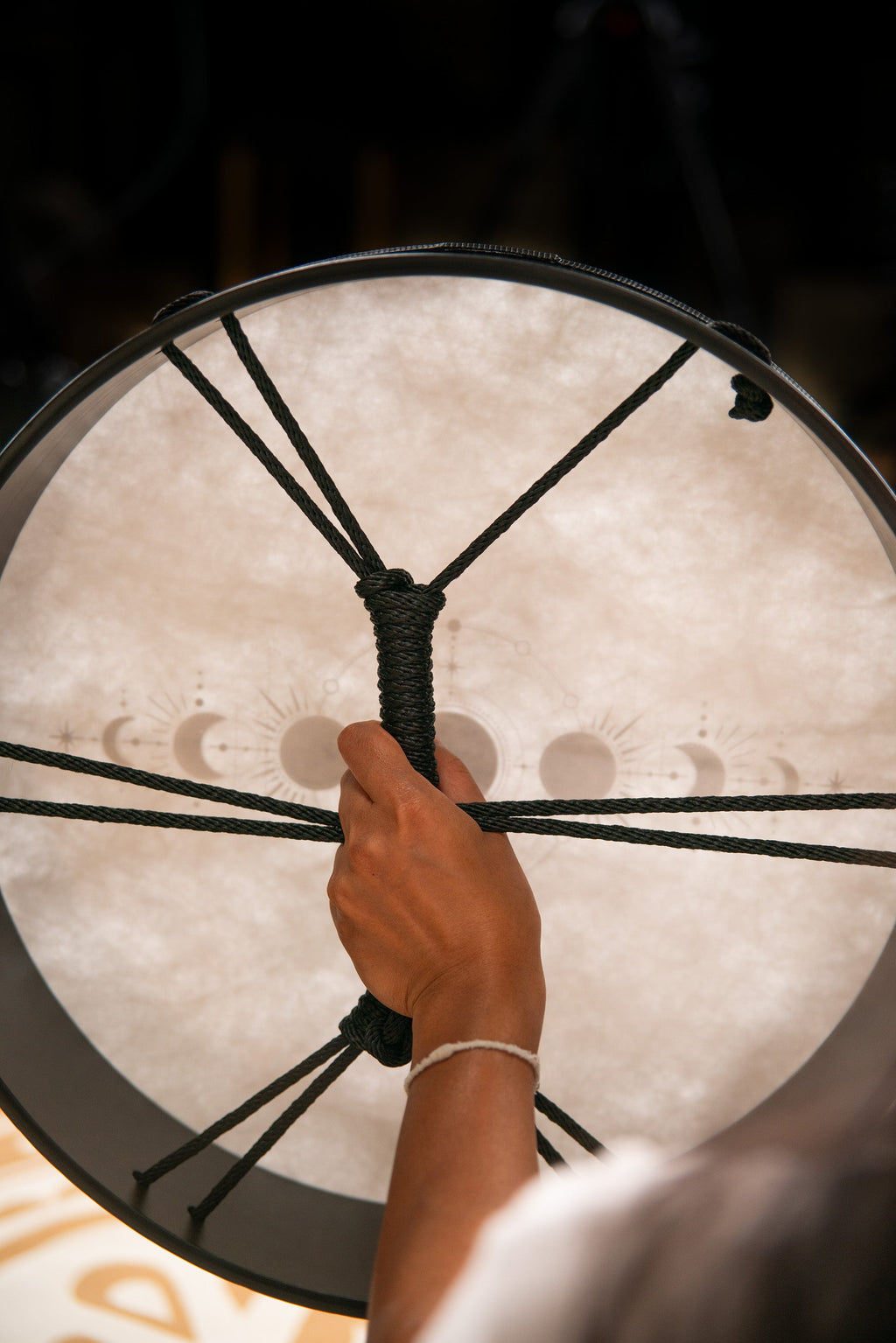 16" Ritual Drum, Moon Phases, True Feel Synthetic Head | | Wiccan Center