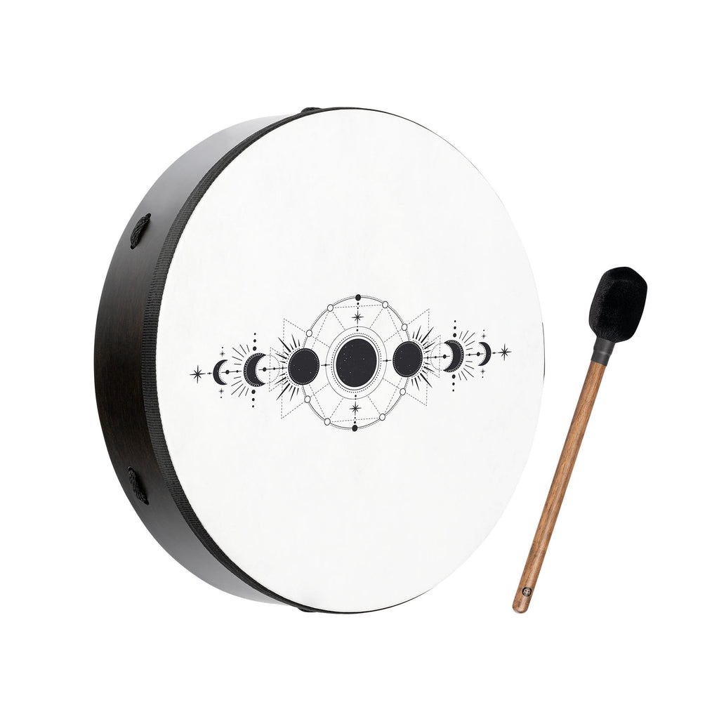 16" Ritual Drum, Moon Phases, True Feel Synthetic Head | | Wiccan Center