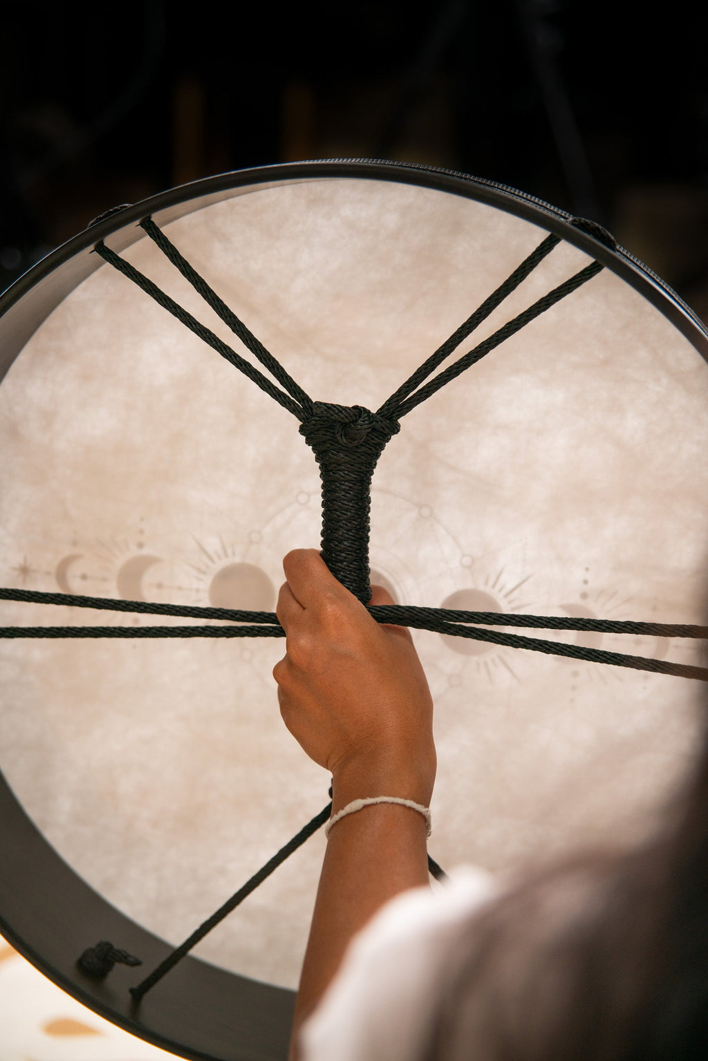 18" Ritual Drum, Moon Phases, True Feel Synthetic Head | | Wiccan Center